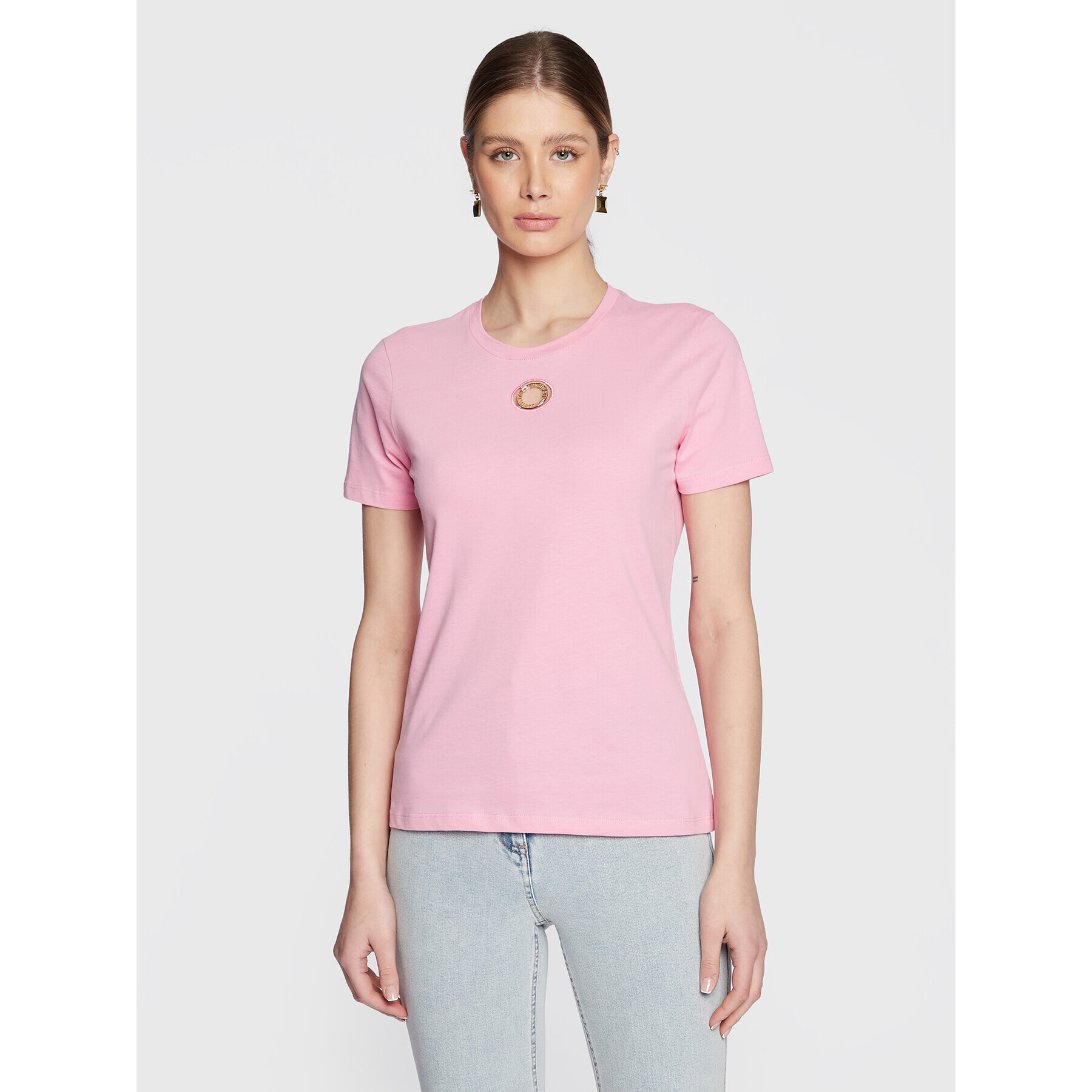 Elisabetta Franchi Póló MA-39N-31E2-V130 Rózsaszín Slim Fit - Pepit.hu