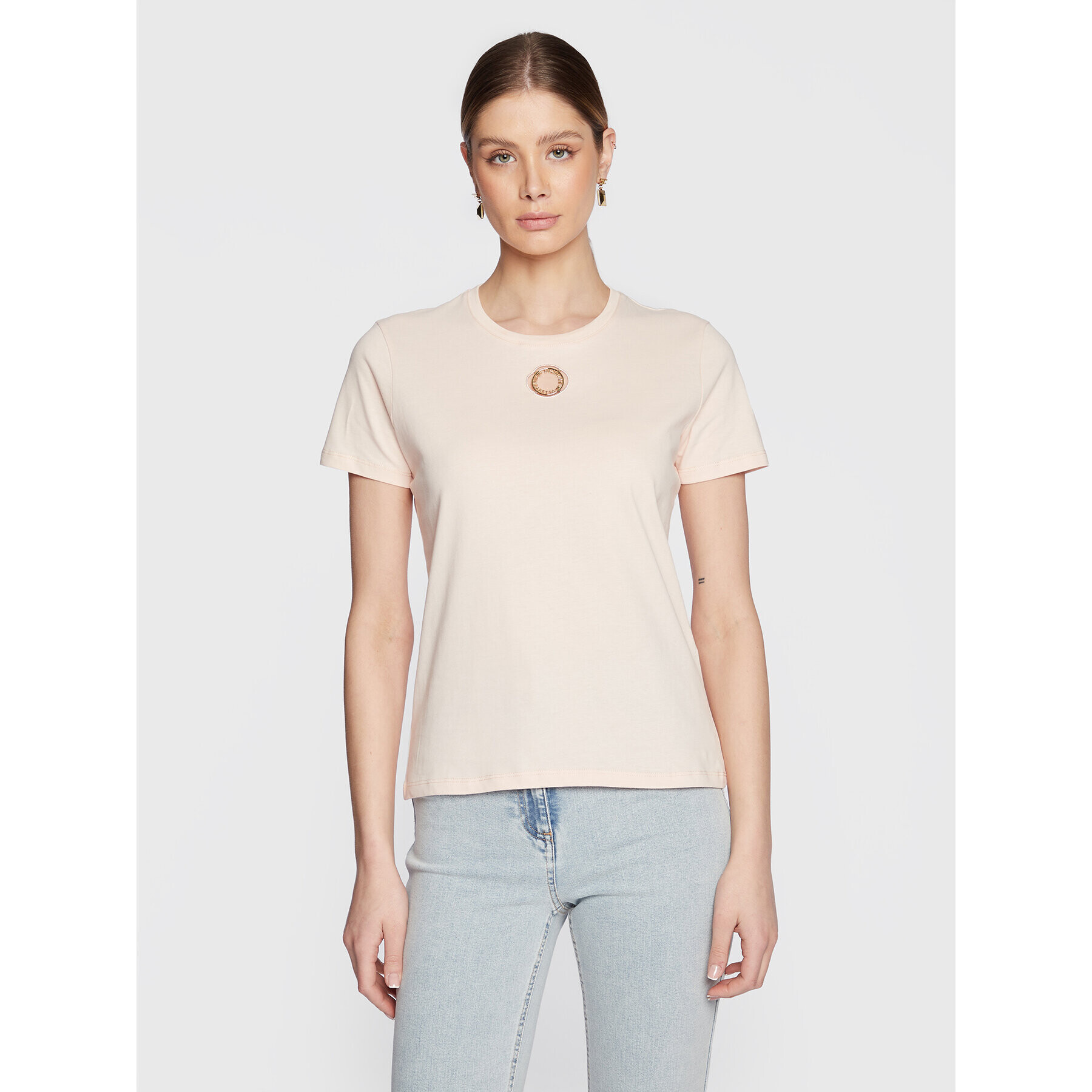 Elisabetta Franchi Póló MA-39N-31E2-V130 Rózsaszín Slim Fit - Pepit.hu