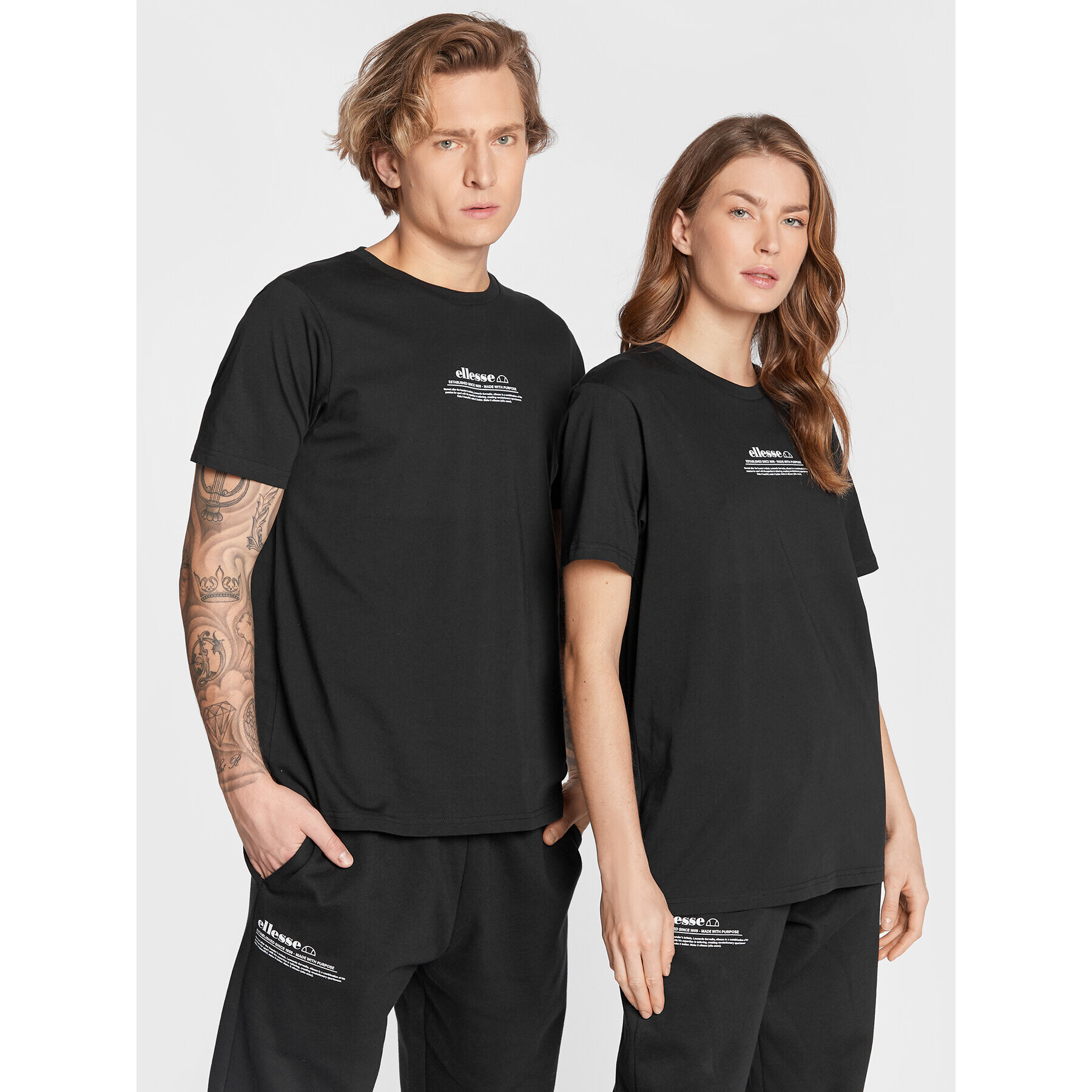 Ellesse Póló Unisex Russano SGP16251 Fekete Relaxed Fit - Pepit.hu