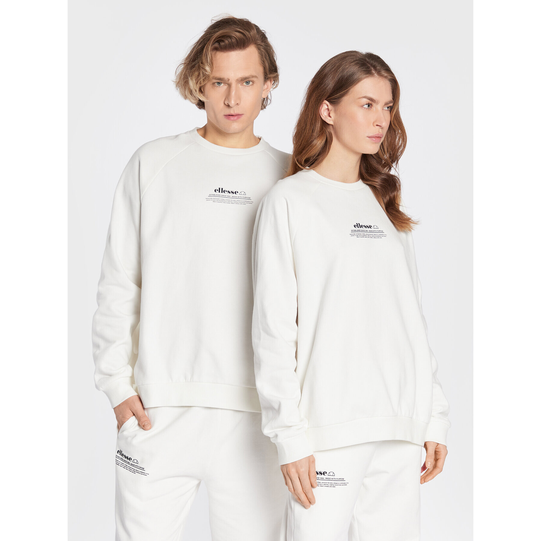 Ellesse Pulóver Unisex Favaretto SGP16250 Fehér Regular Fit - Pepit.hu