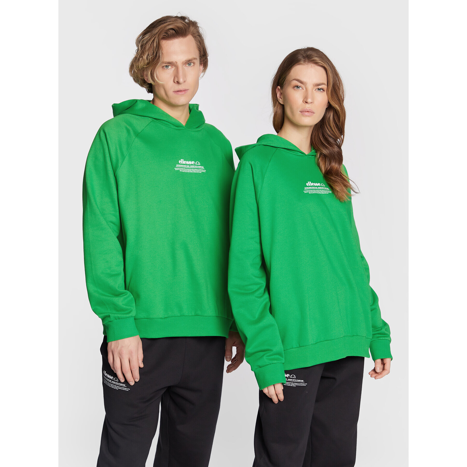 Ellesse Pulóver Unisex Giordano SGP16248 Zöld Regular Fit - Pepit.hu