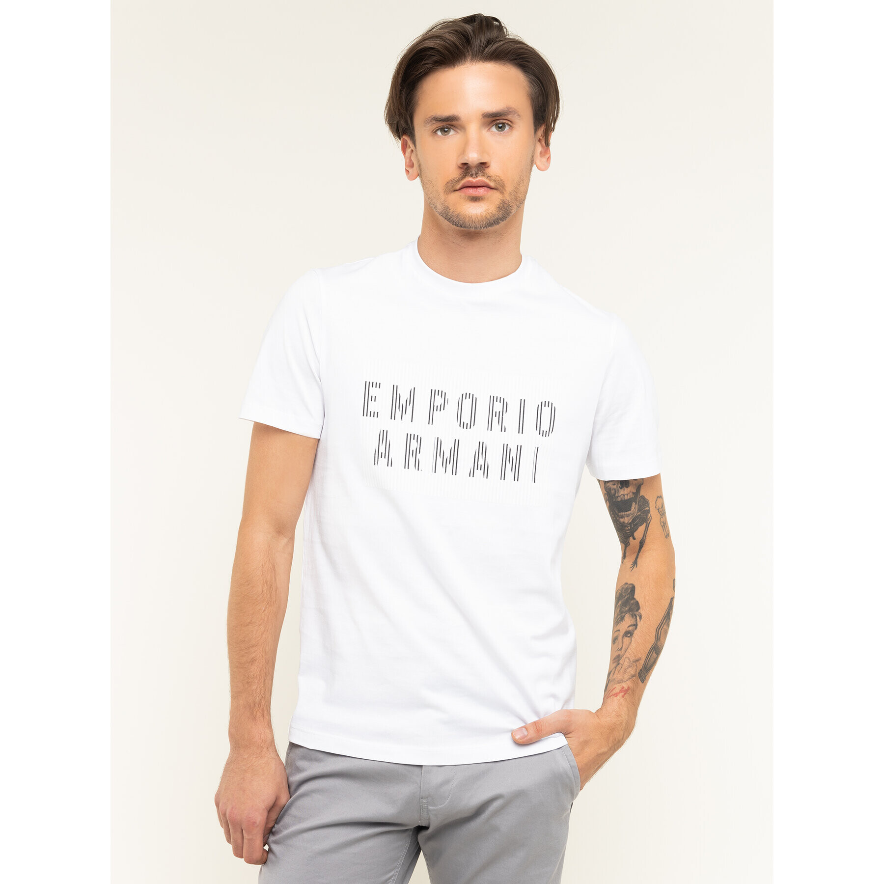 Emporio Armani Póló 3H1TB7 1J30Z 0102 Fehér Regular Fit - Pepit.hu