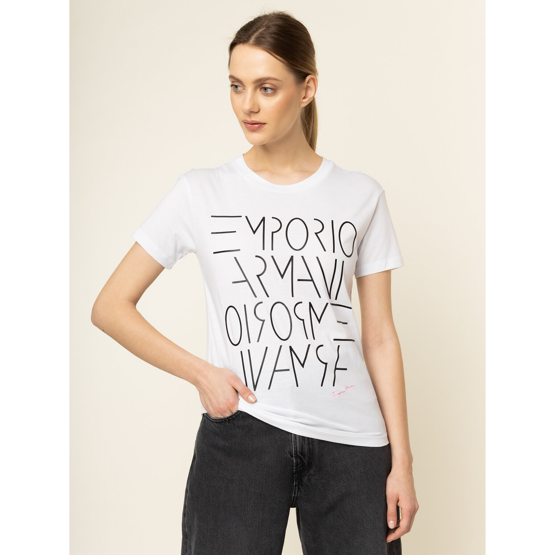 Emporio Armani Póló 3H2T7B 2JSYZ 0100 Fehér Regular Fit - Pepit.hu