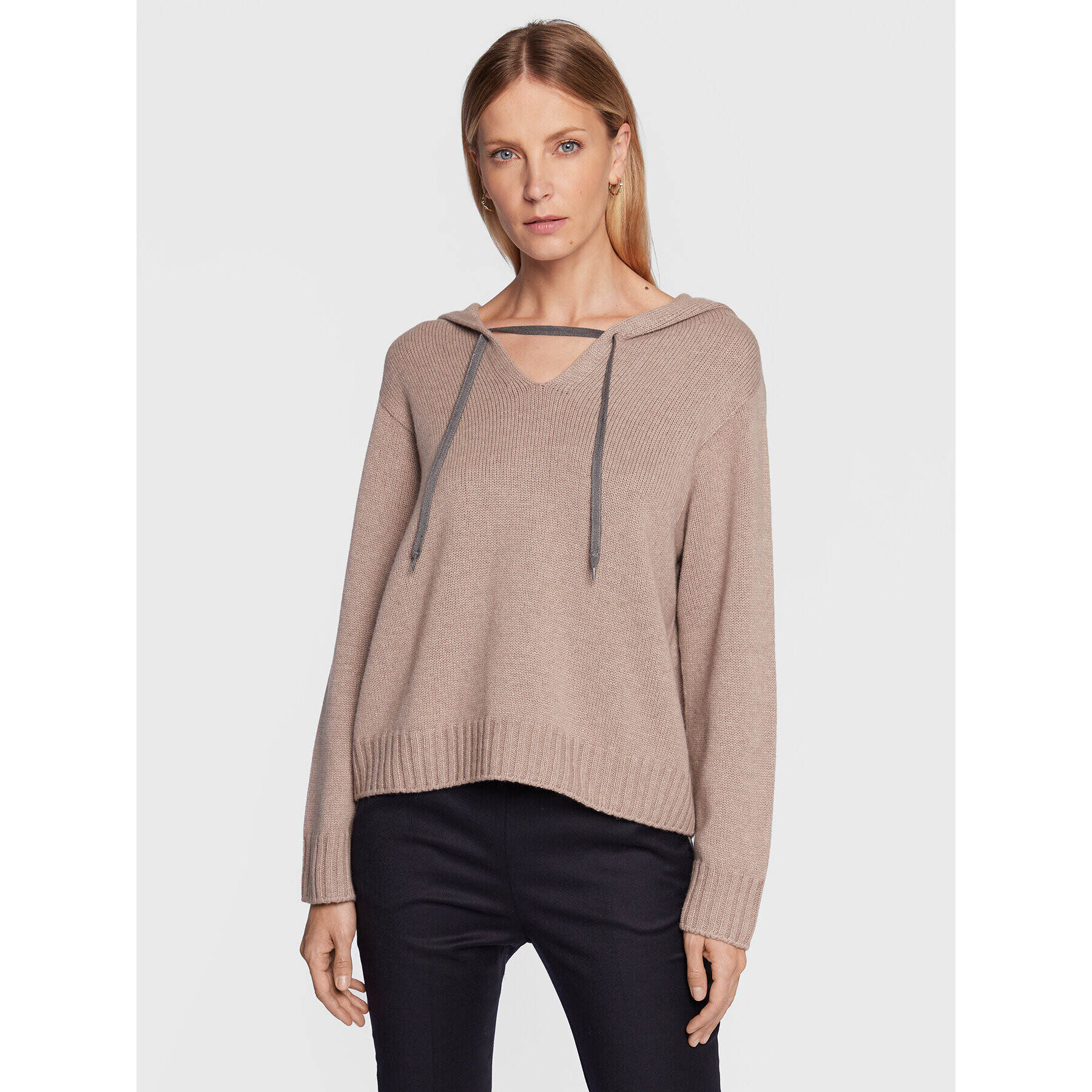 Fabiana Filippi Sweater MAD222W069 Bézs Oversize - Pepit.hu