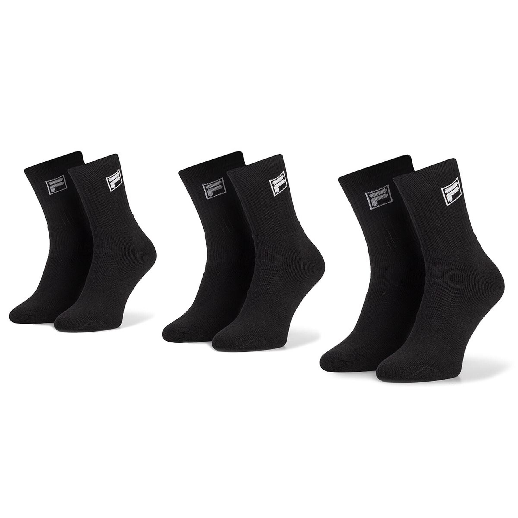 Fila 3 pár uniszex hosszú szárú zokni Calza Tennis Socks F9000 Fekete - Pepit.hu