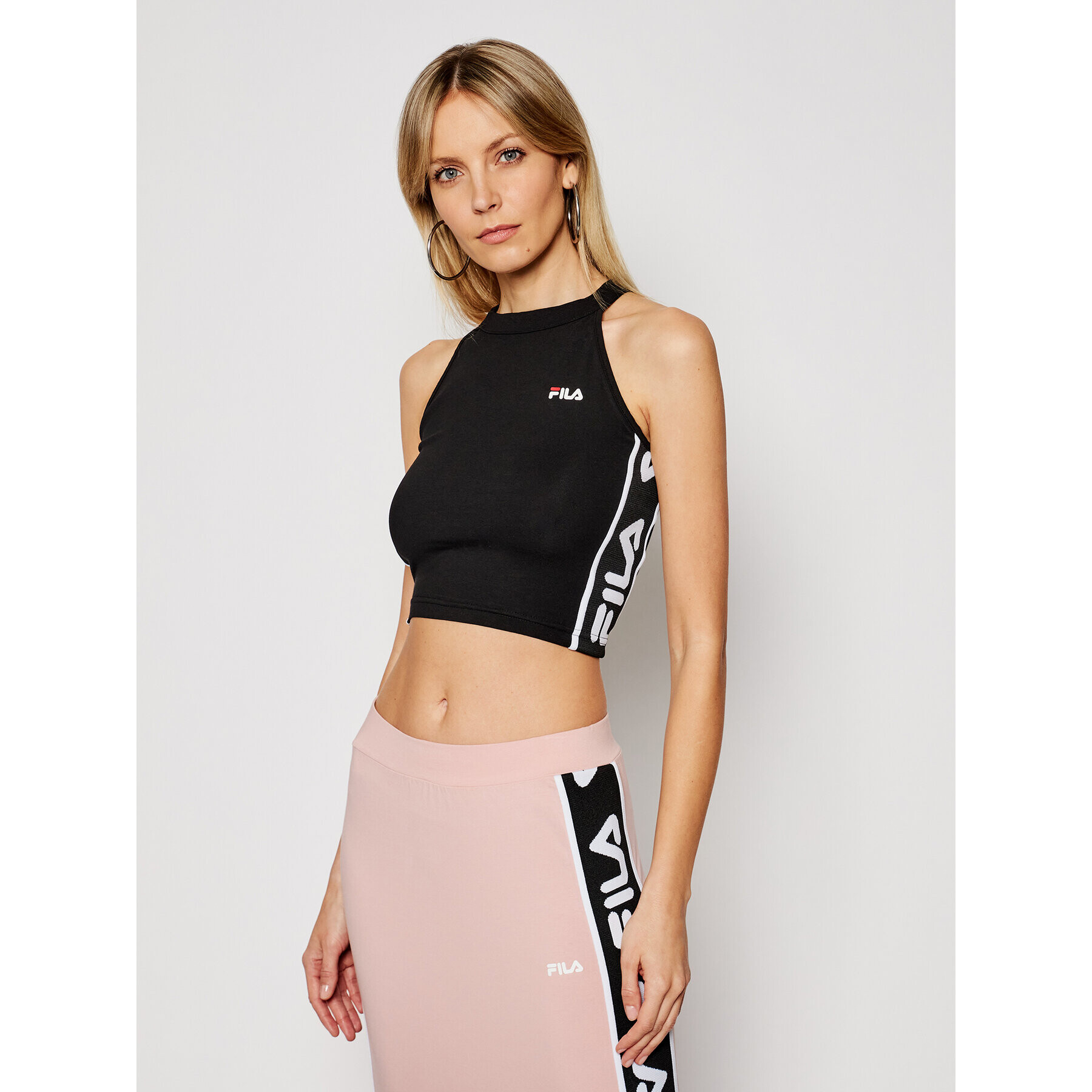 Fila Felső Tama Cropped 687694 Fekete Slim Fit - Pepit.hu