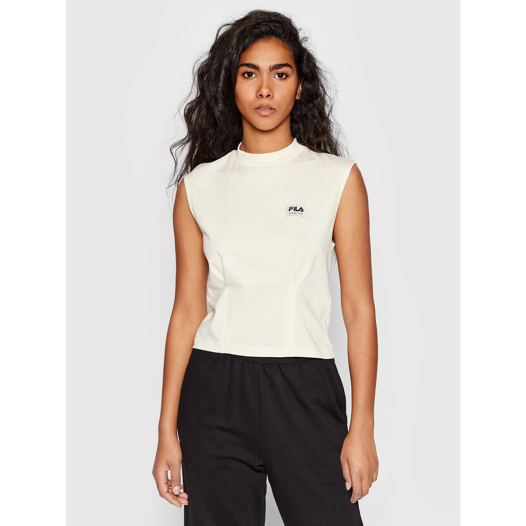 Fila Felső Tuzla Cropped FAW0026 Bézs Regular Fit - Pepit.hu