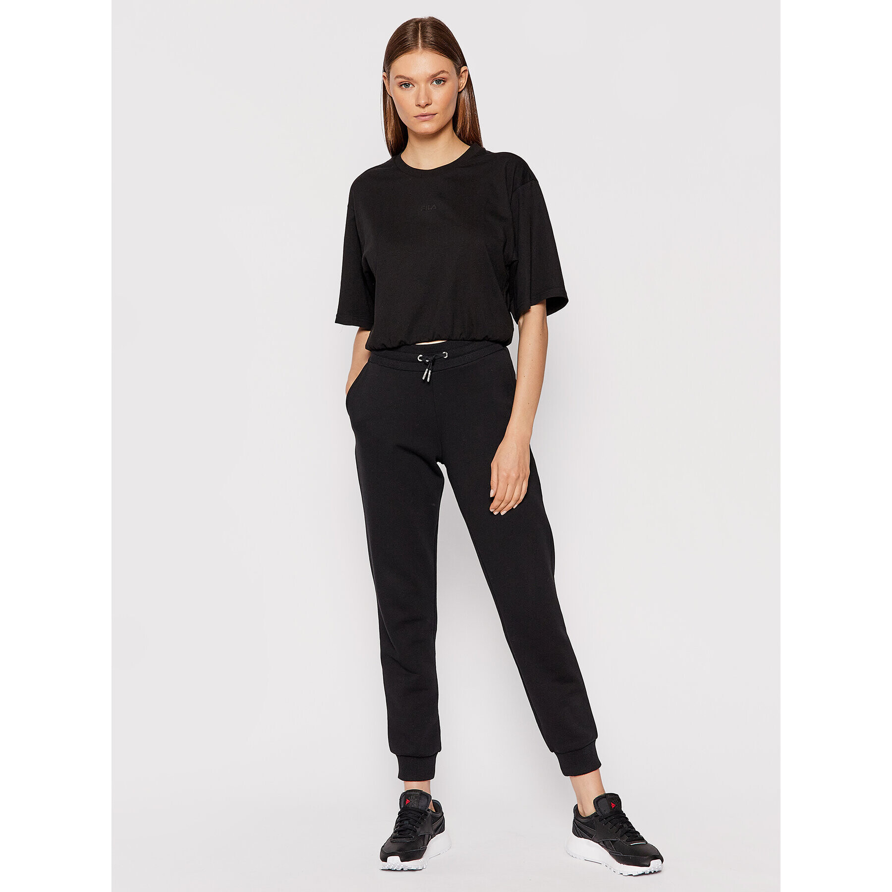 Fila Póló Elastic Waist Tee 689000 Fekete Cropped Fit - Pepit.hu