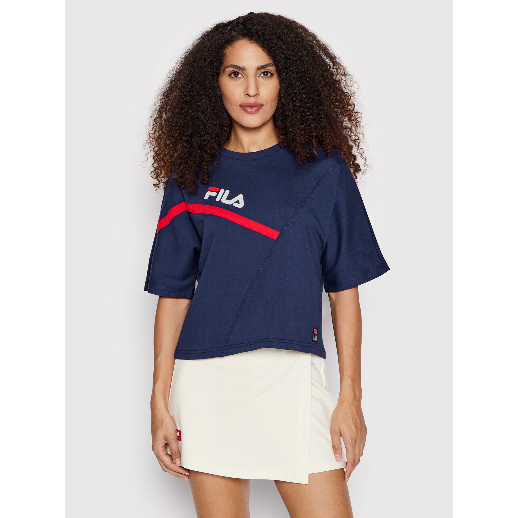 Fila Póló Zug FAW0156 Sötétkék Cropped Fit - Pepit.hu