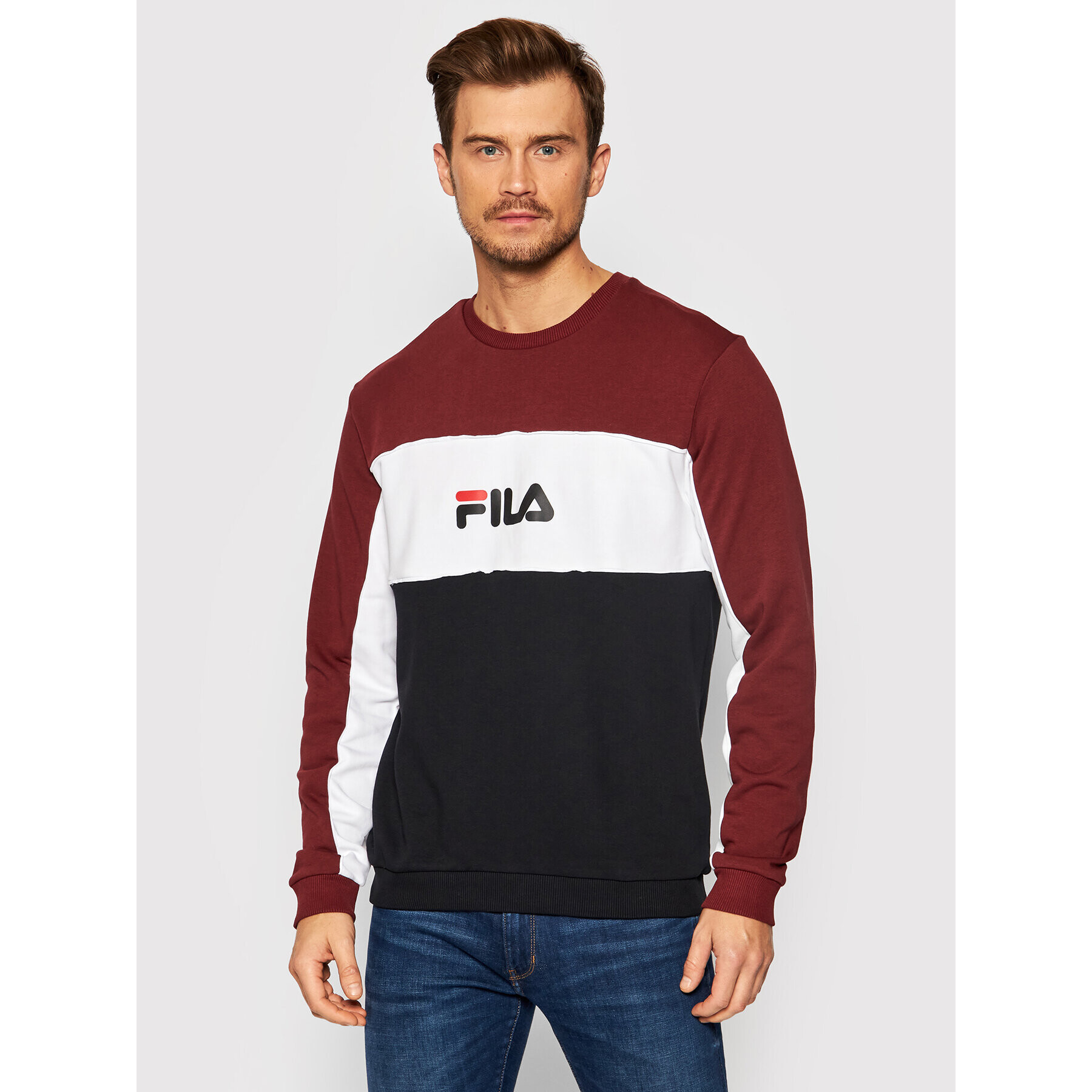 Fila Pulóver Aqil Blocked Crew 688467 Színes Regular Fit - Pepit.hu