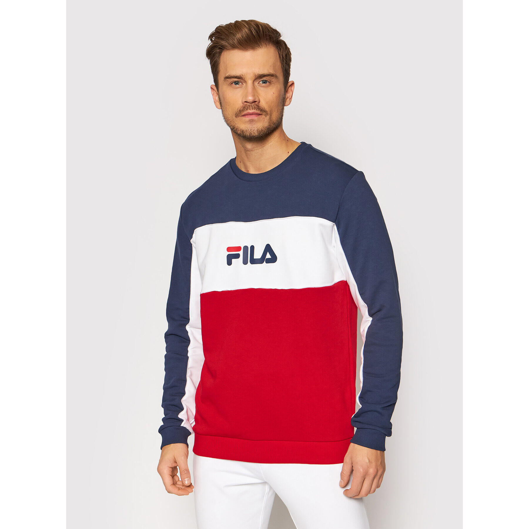 Fila Pulóver Aqil Blocked Crew 688467 Színes Regular Fit - Pepit.hu