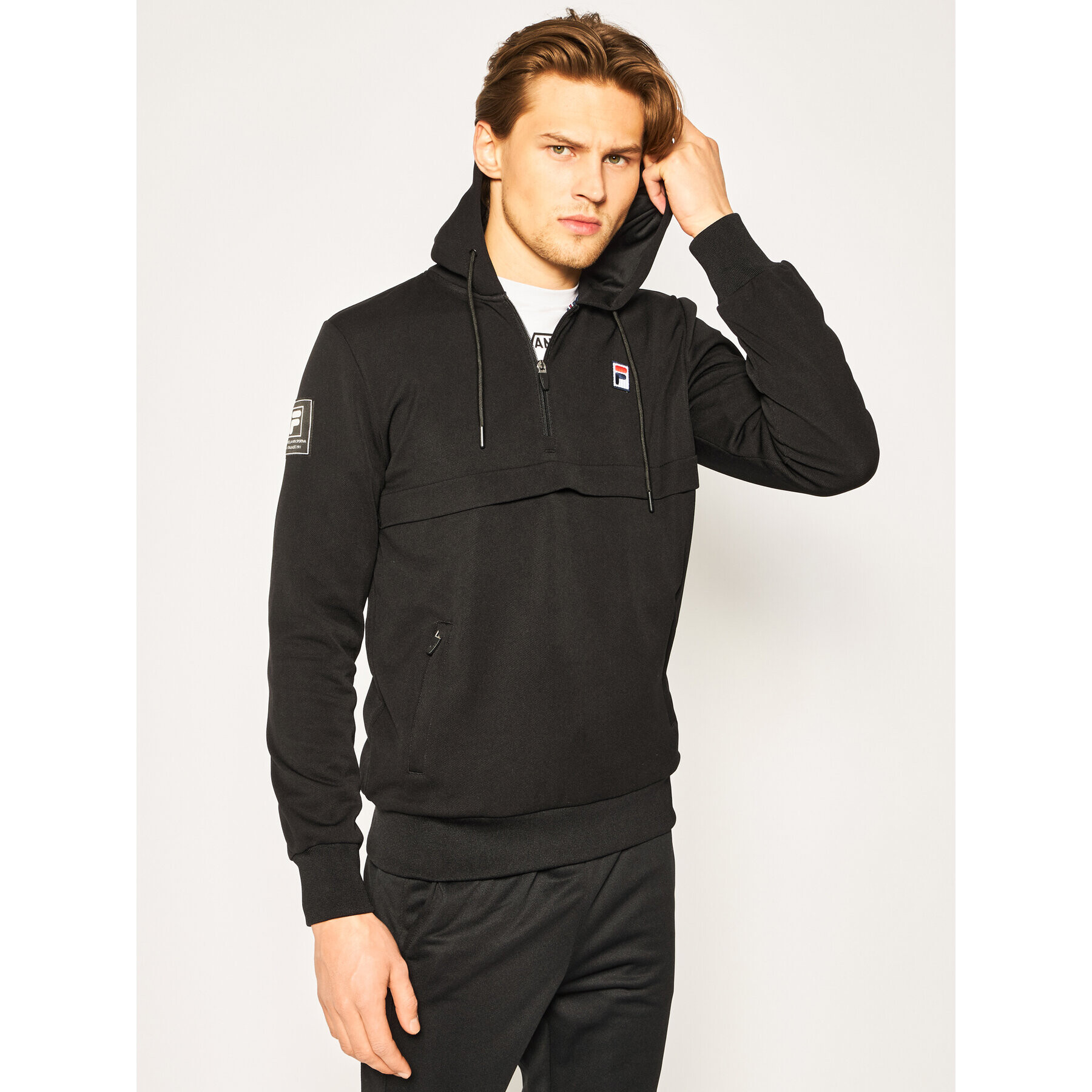 Fila Pulóver Tameron Hoody 687712 Fekete Regular Fit - Pepit.hu