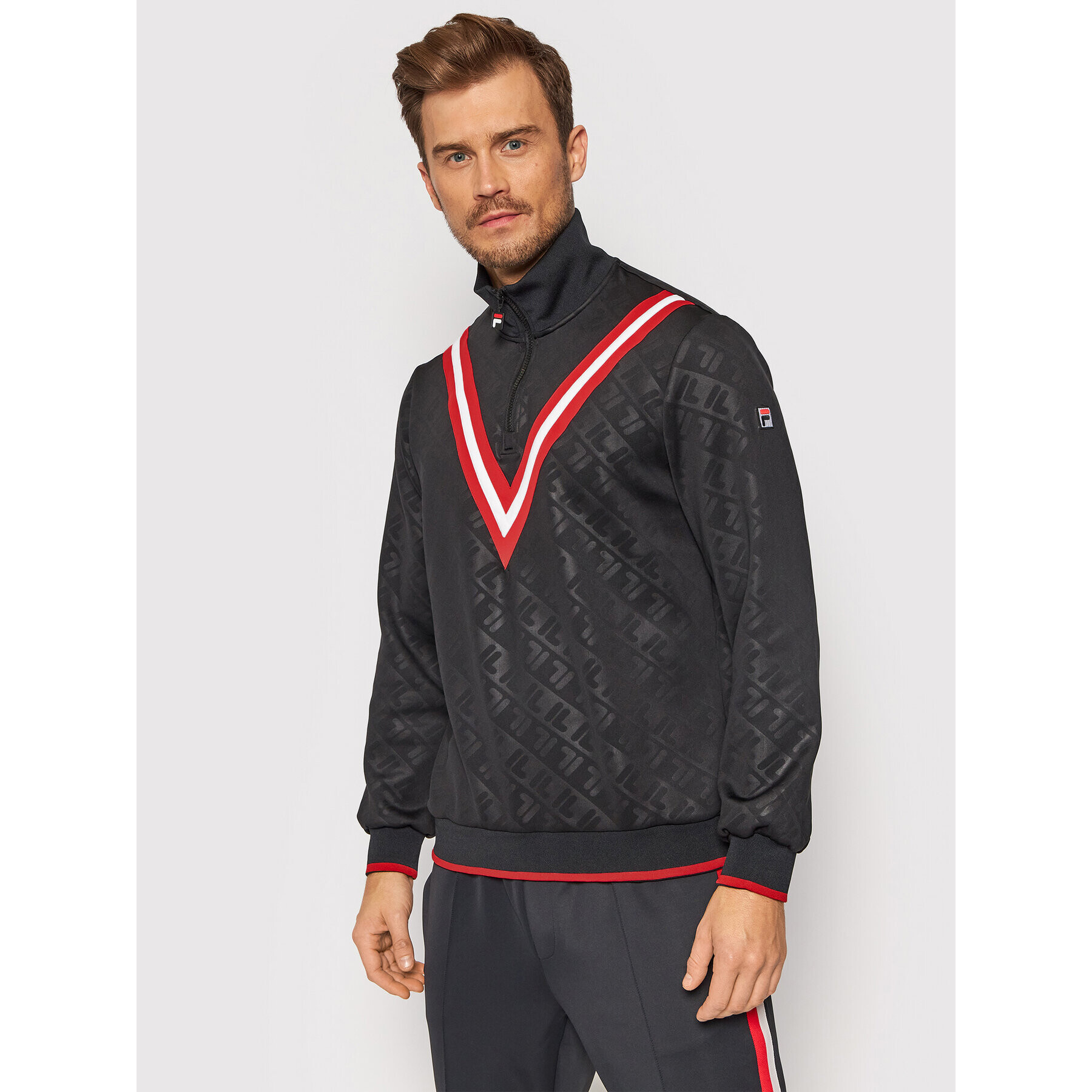 Fila Pulóver Teslin 689173 Fekete Regular Fit - Pepit.hu