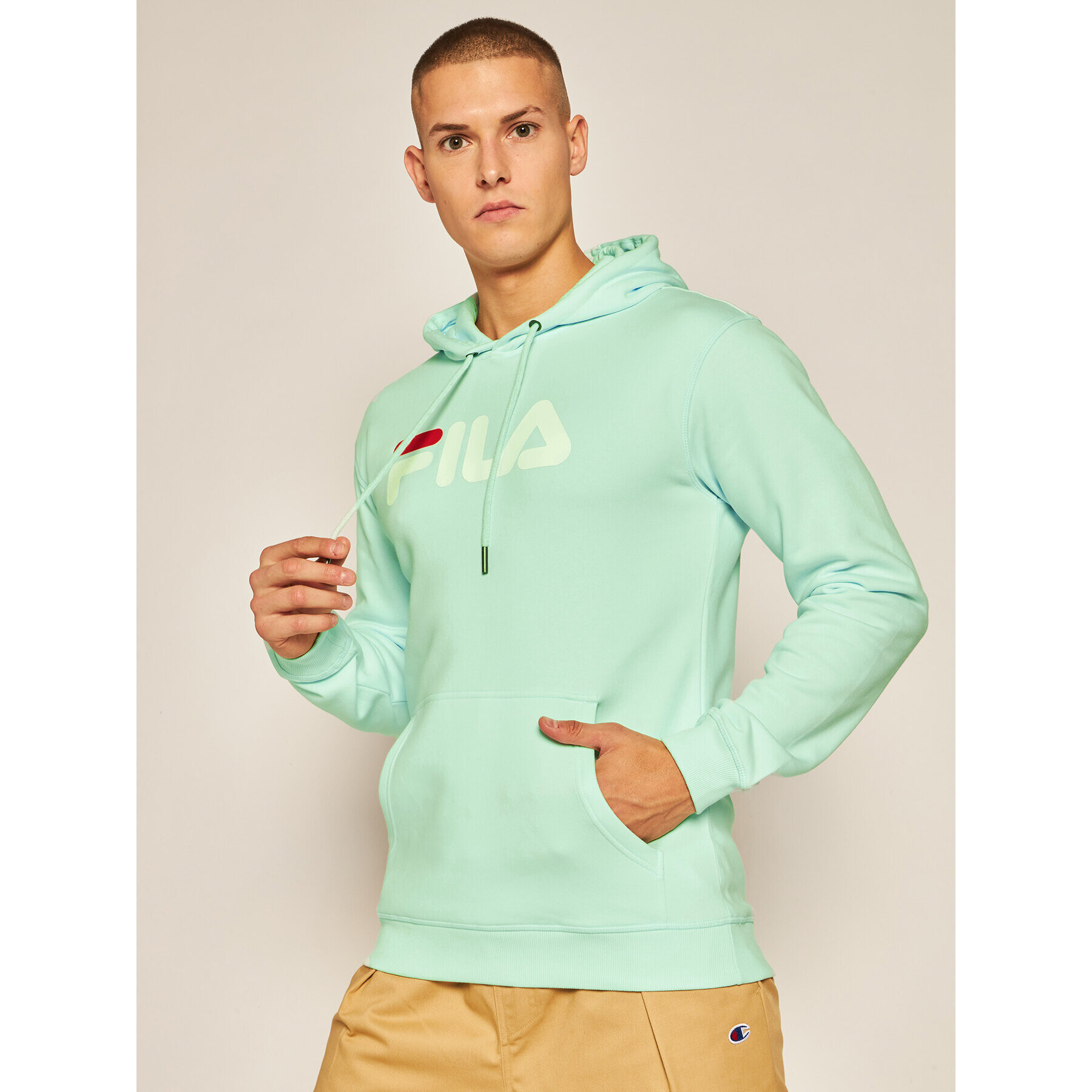 Fila Pulóver Unisex 681090 Zöld Regular Fit - Pepit.hu