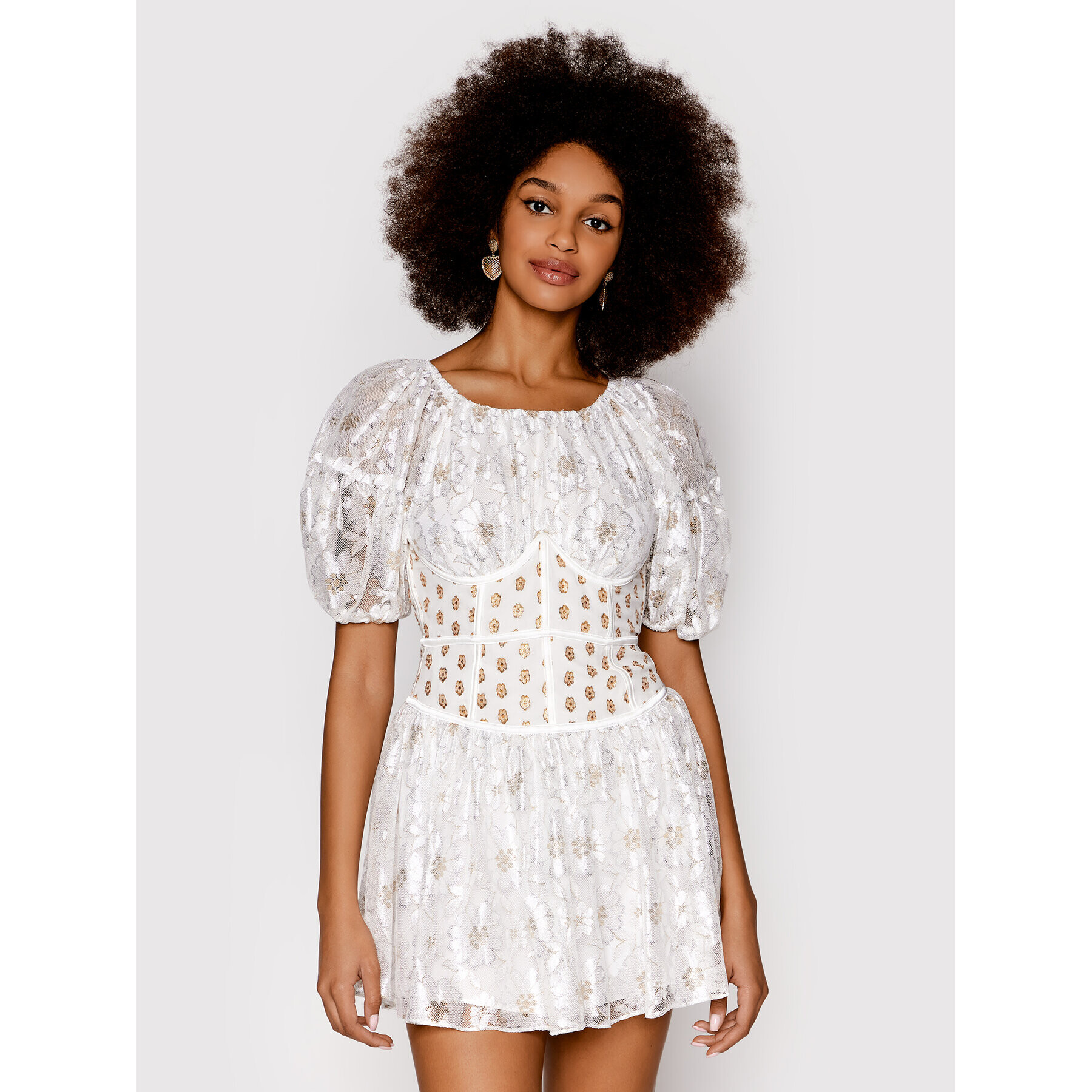 For Love & Lemons Koktélruha Lupita CD2482 Fehér Slim Fit - Pepit.hu