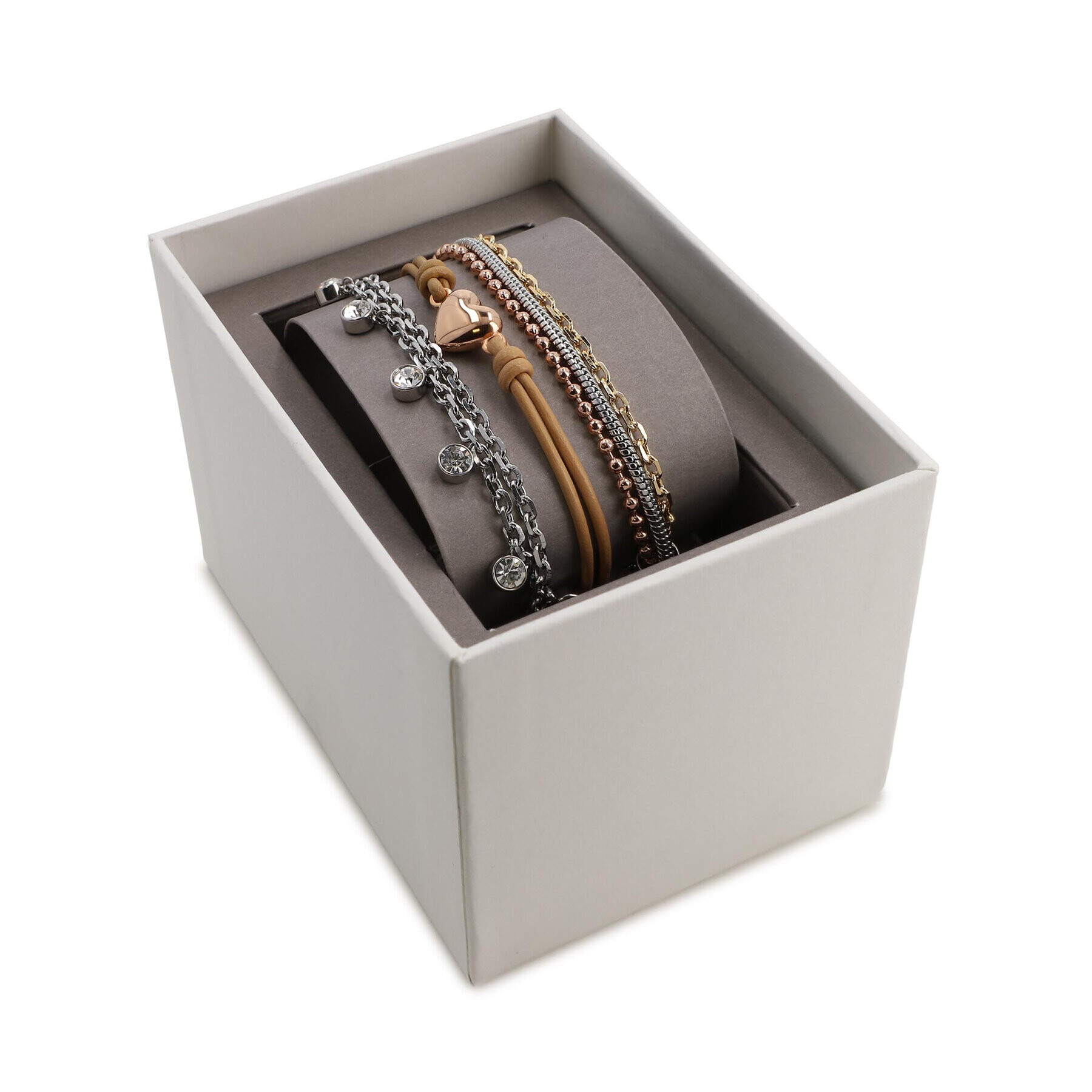 Fossil 3 db-os karkötő szett Tri-Tone Steel Bracelet Gift Set JGFTSET1042 Ezüst - Pepit.hu