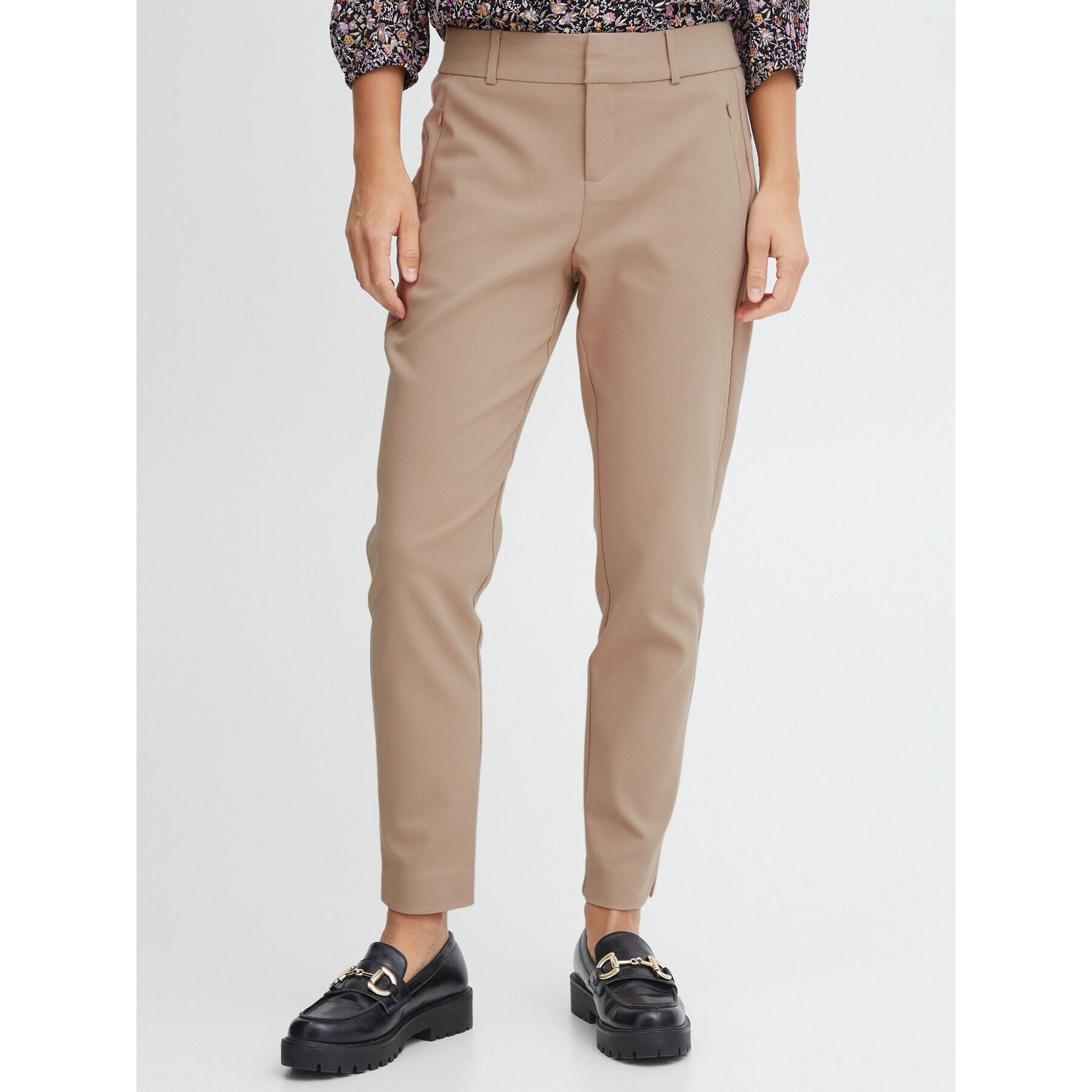 Fransa Chinos 20610983 Bézs Curvy Fit - Pepit.hu