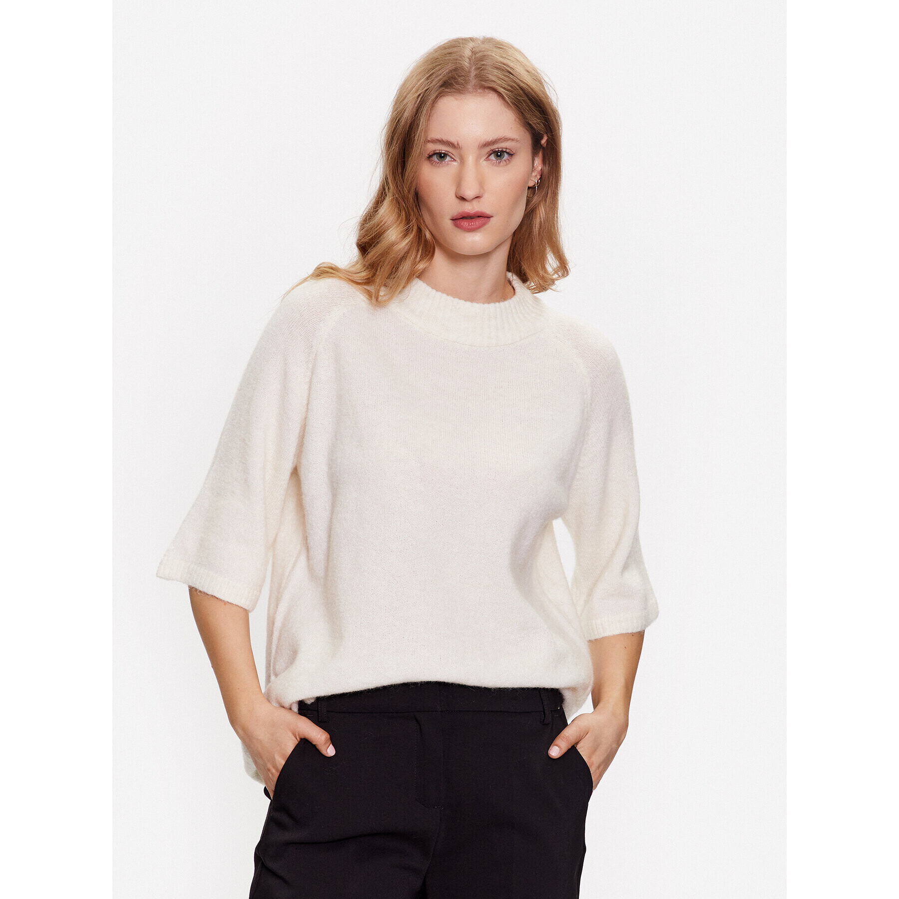 Fransa Sweater 20611700 Bézs Relaxed Fit - Pepit.hu