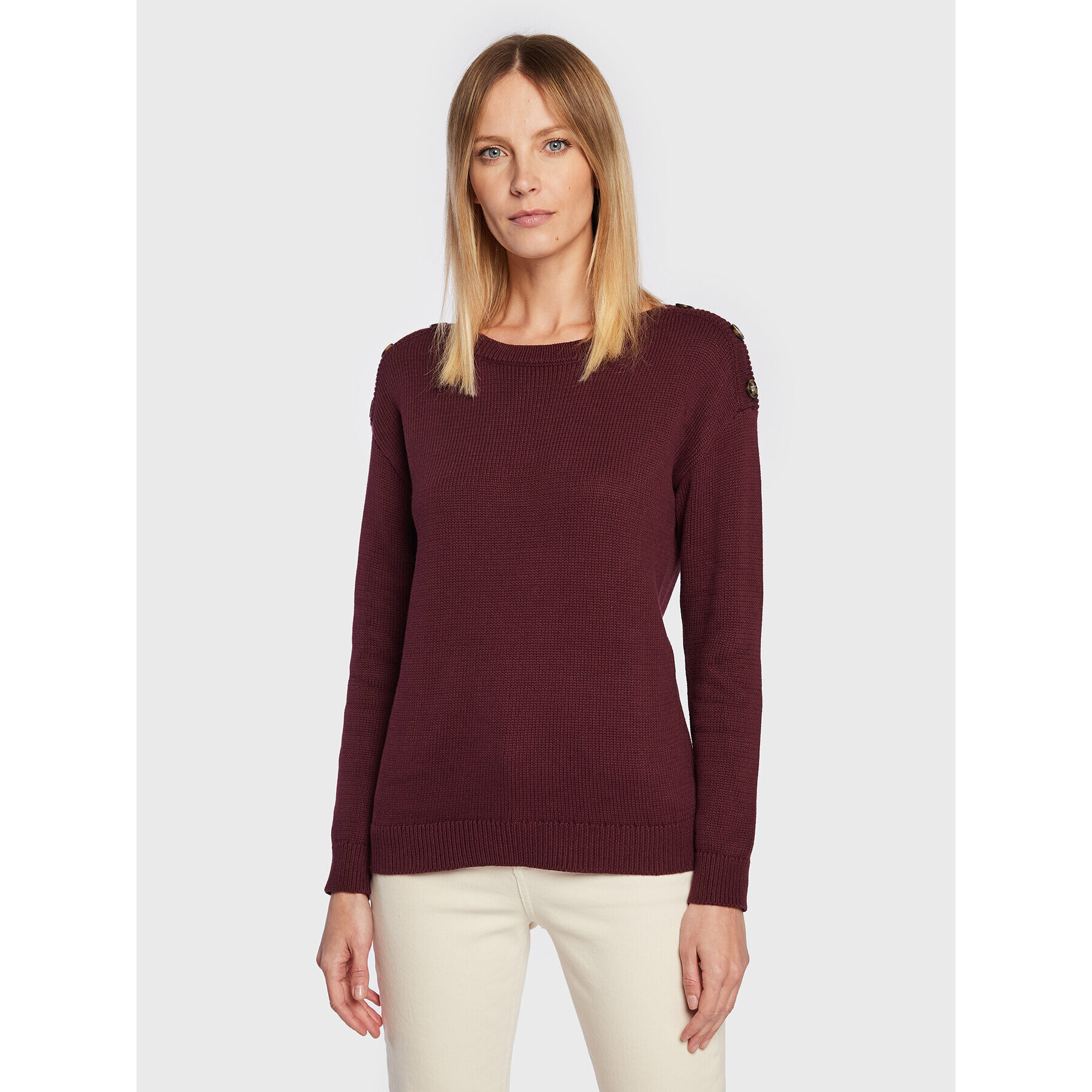 Fransa Sweater Susann 20611381 Bordó Relaxed Fit - Pepit.hu