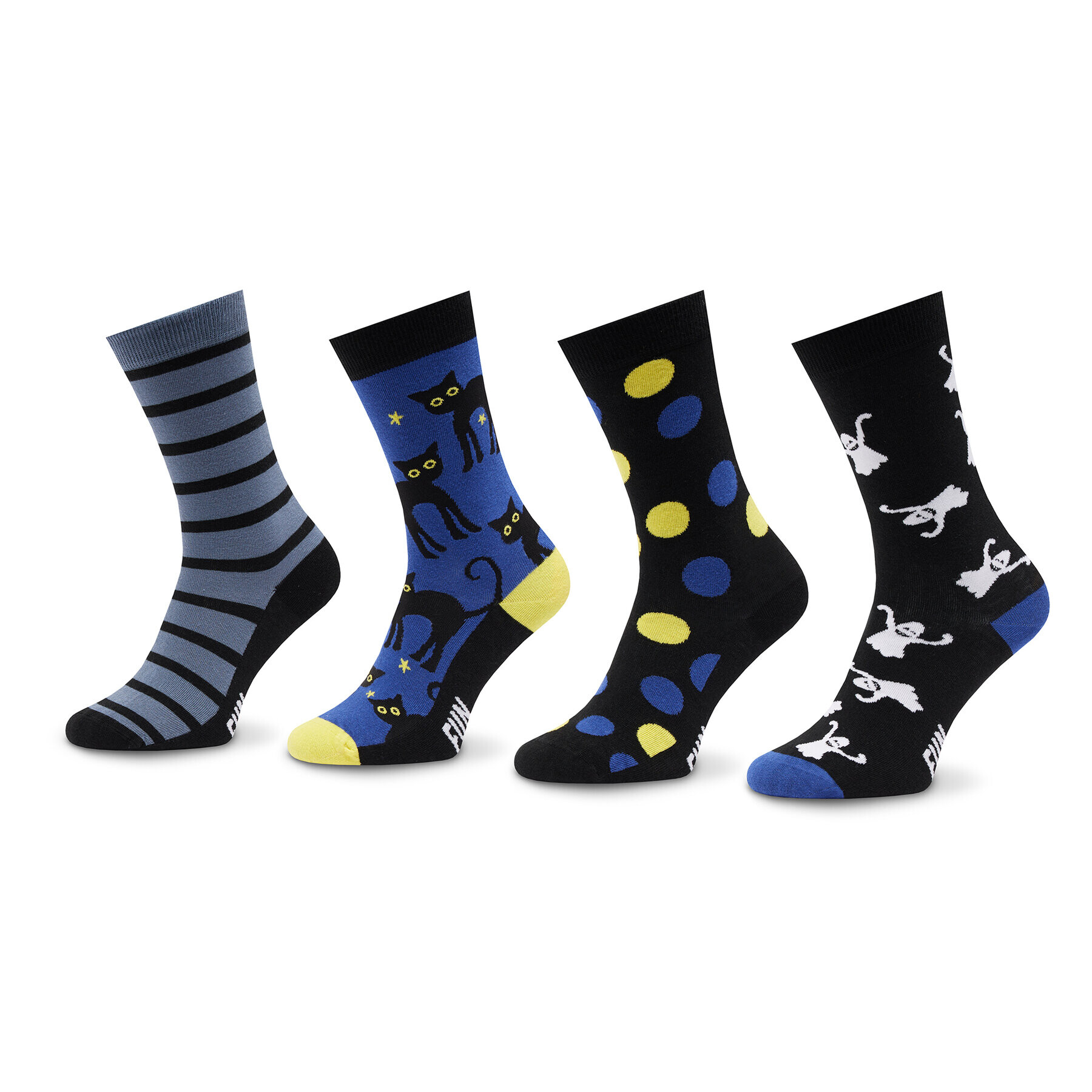 Fun Socks 4 pár hosszú szárú unisex zokni FS-FU71108 Fekete - Pepit.hu