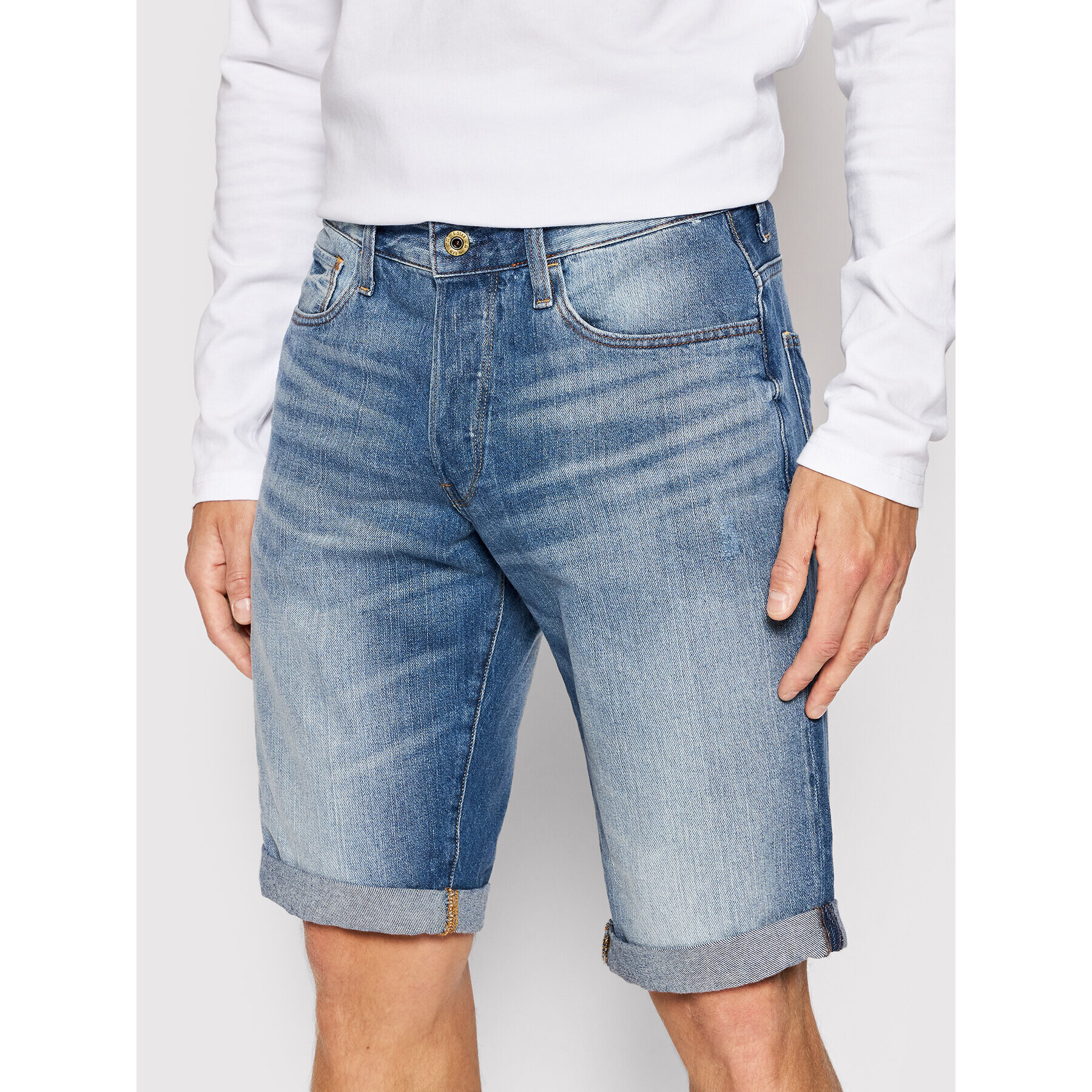 G-Star Raw Farmer rövidnadrág 3301 1/2 D07432-8973-071 Sötétkék Straight Fit - Pepit.hu