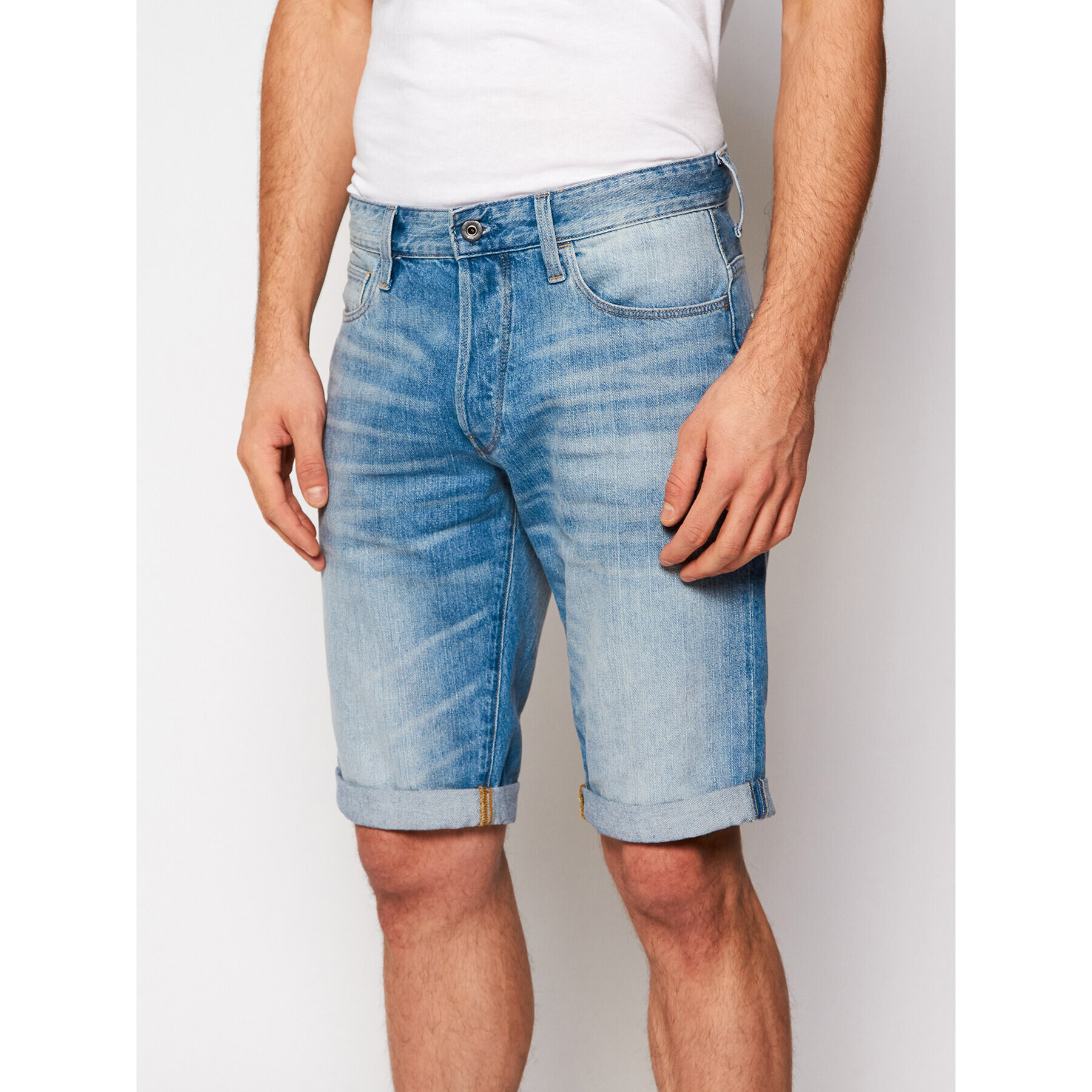 G-Star Raw Farmer rövidnadrág 3301 1/2 D07432-8973-424 Kék Straight Fit - Pepit.hu