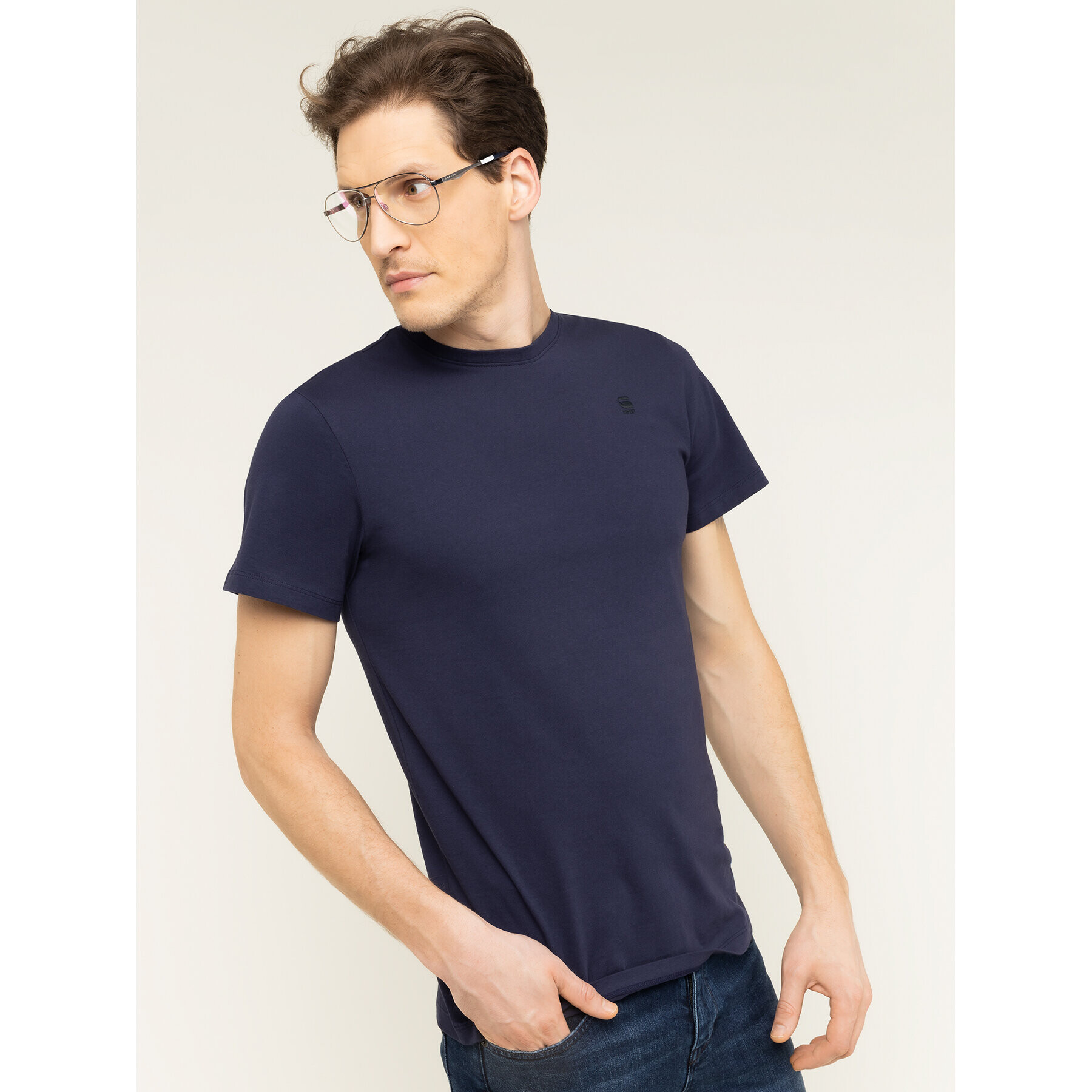 G-Star Raw Póló Base-S D16411-336-6484 Sötétkék Regular Fit - Pepit.hu