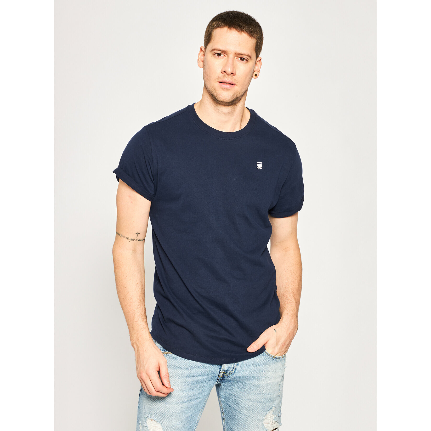 G-Star Raw Póló Lash R T D16396-2653-B111 Sötétkék Regular Fit - Pepit.hu