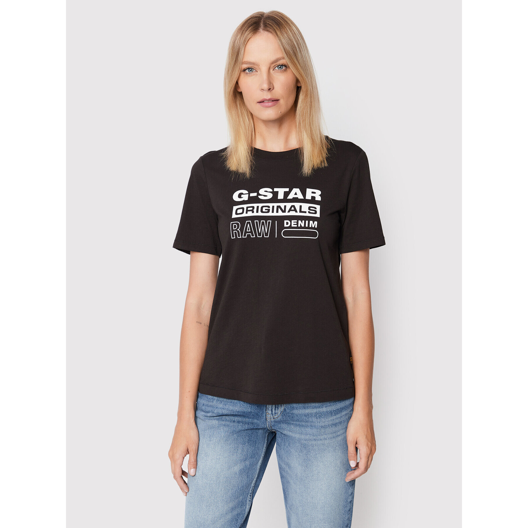 G-Star Raw Póló Lyon D19953-4107-6484 Fekete Regular Fit - Pepit.hu