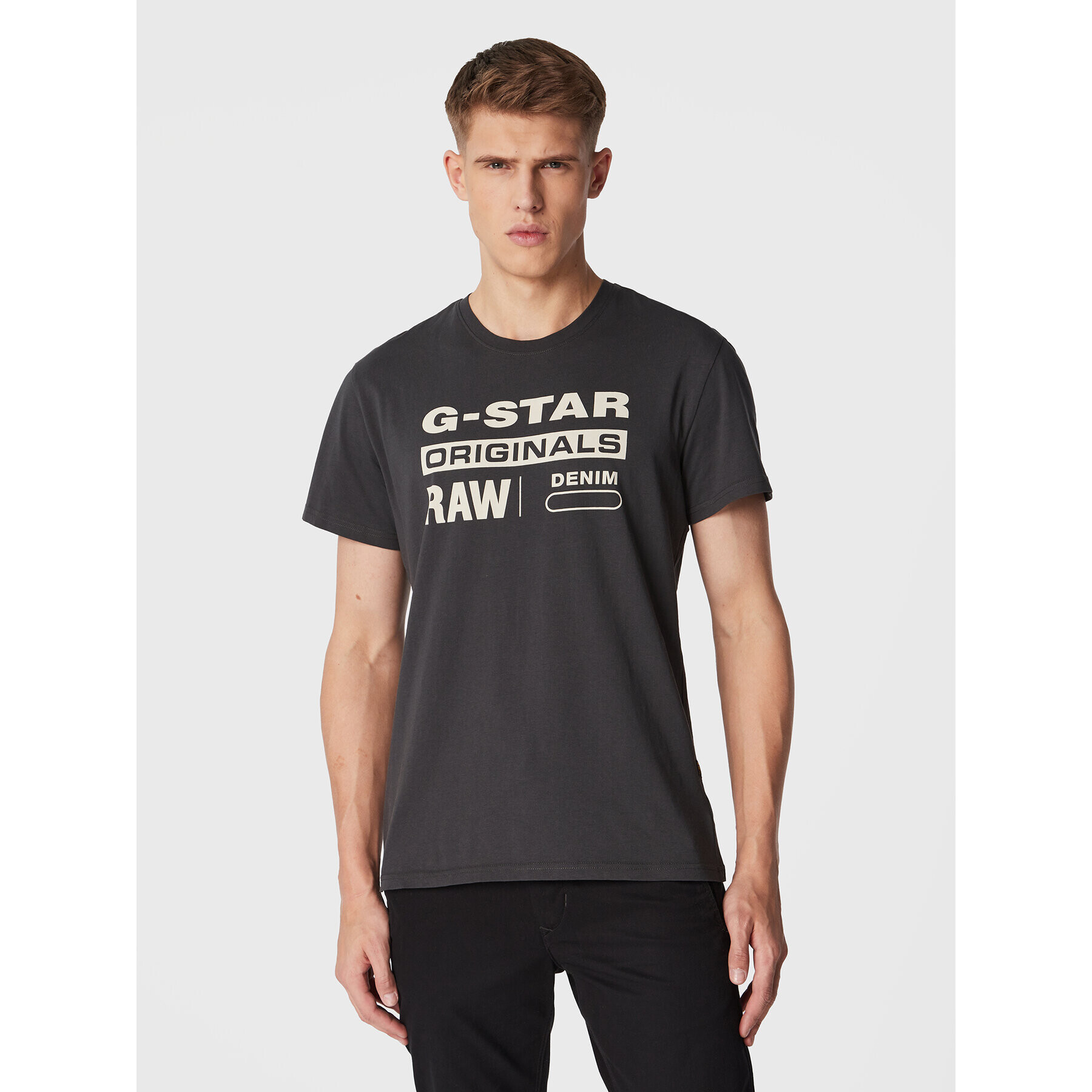 G-Star Raw Póló Original Label D22204-336-5812 Szürke Regular Fit - Pepit.hu