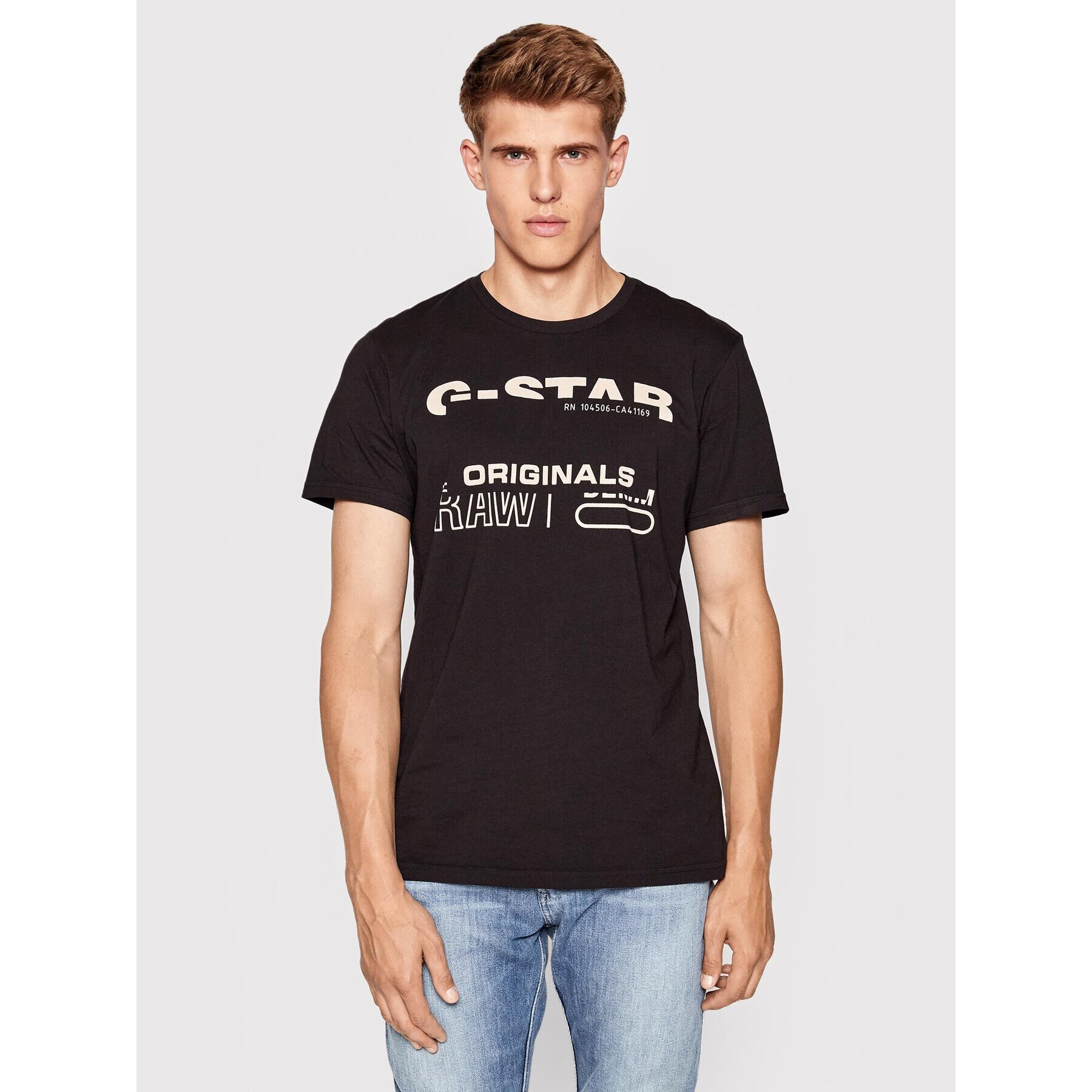 G-Star Raw Póló Originals D21664-C506-6484 Fekete Regular Fit - Pepit.hu