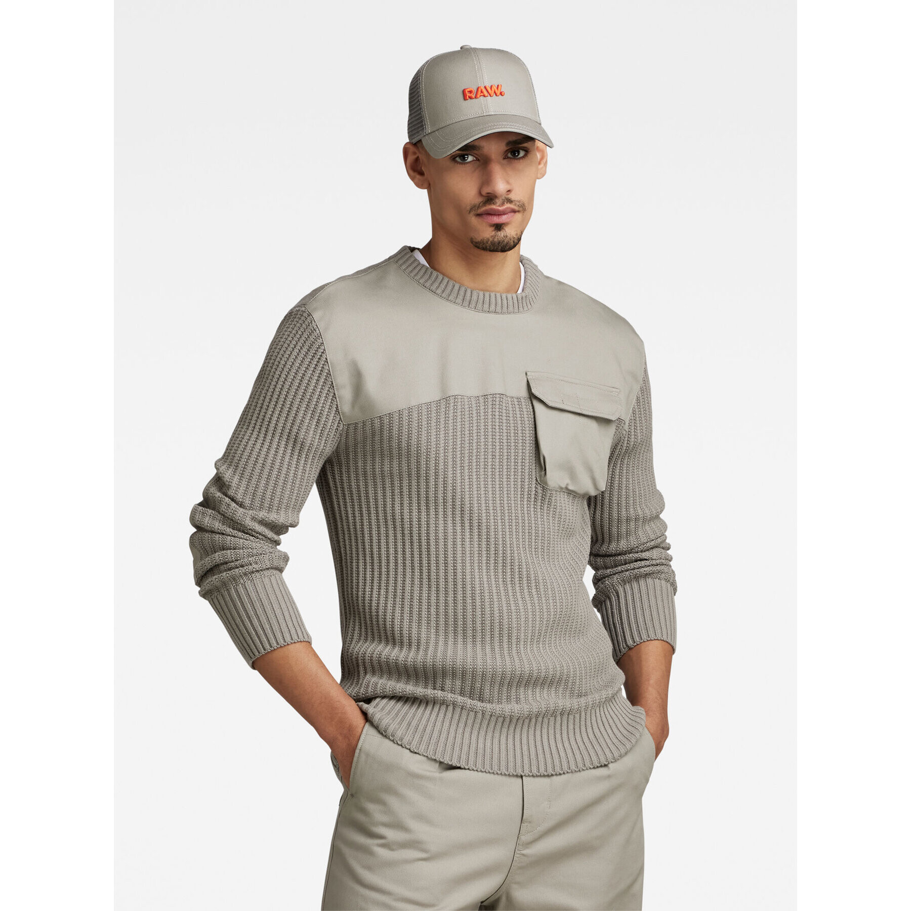 G-Star Raw Sweater Army D23525-D496-G106 Bézs Regular Fit - Pepit.hu