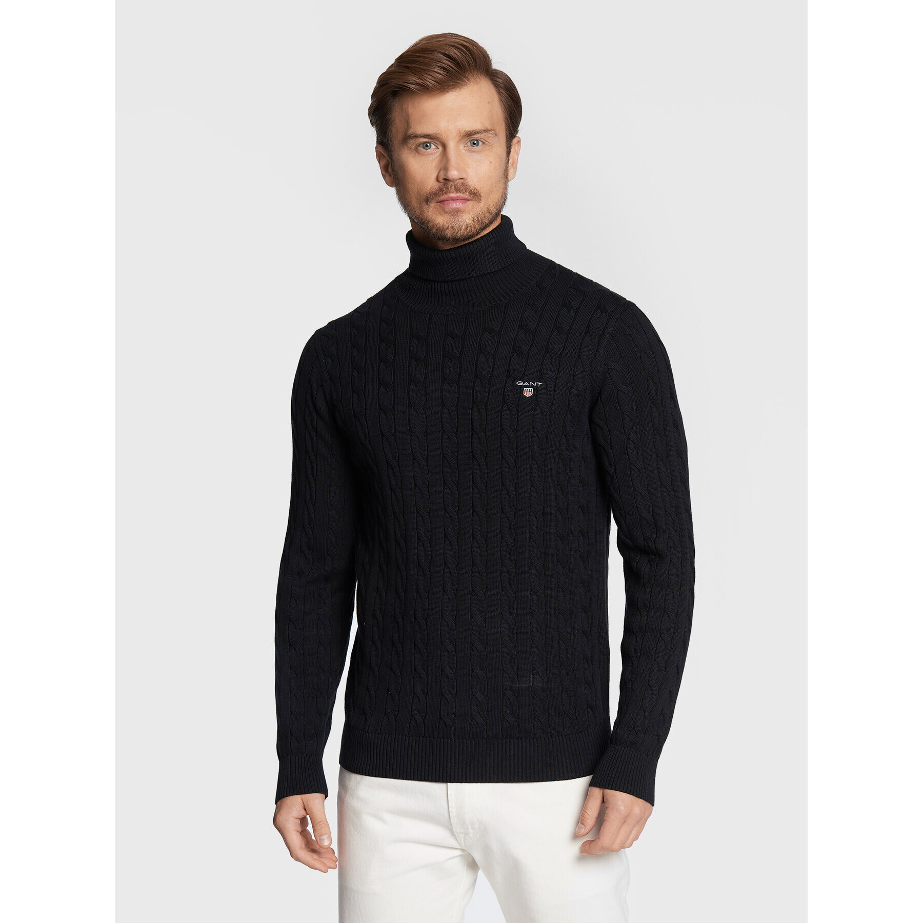 Gant Garbó Cable 8050507 Sötétkék Slim Fit - Pepit.hu