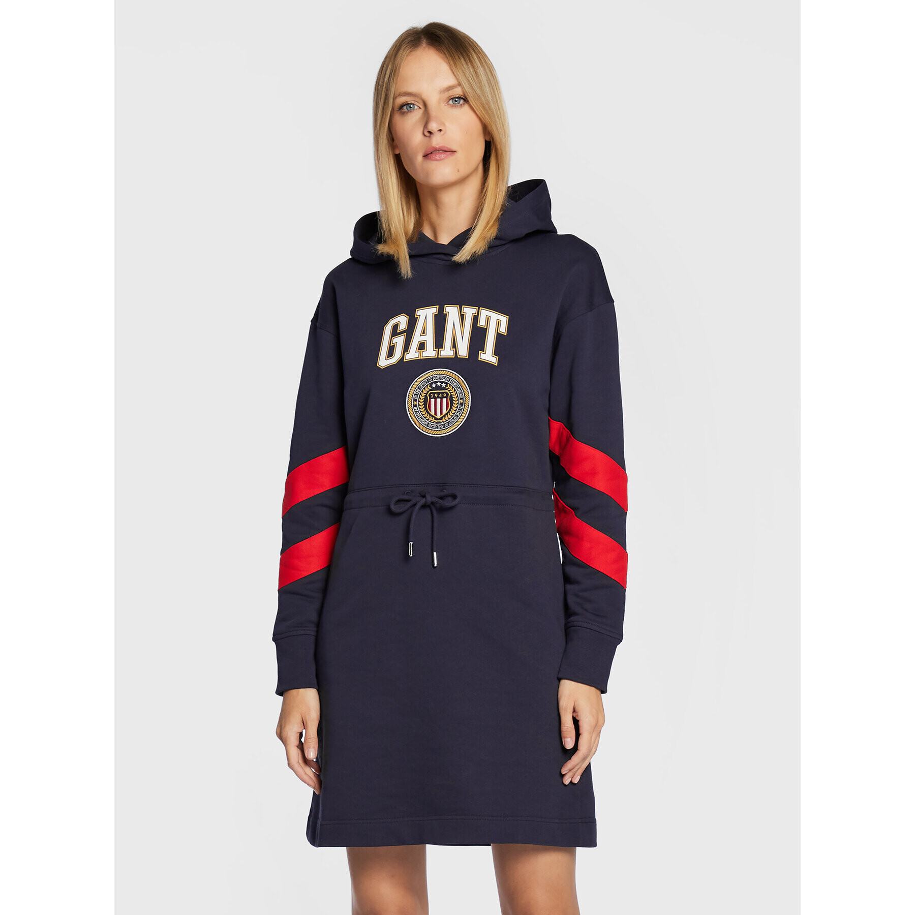 Gant Kötött ruha Crest Shield 4203330 Sötétkék Regular Fit - Pepit.hu