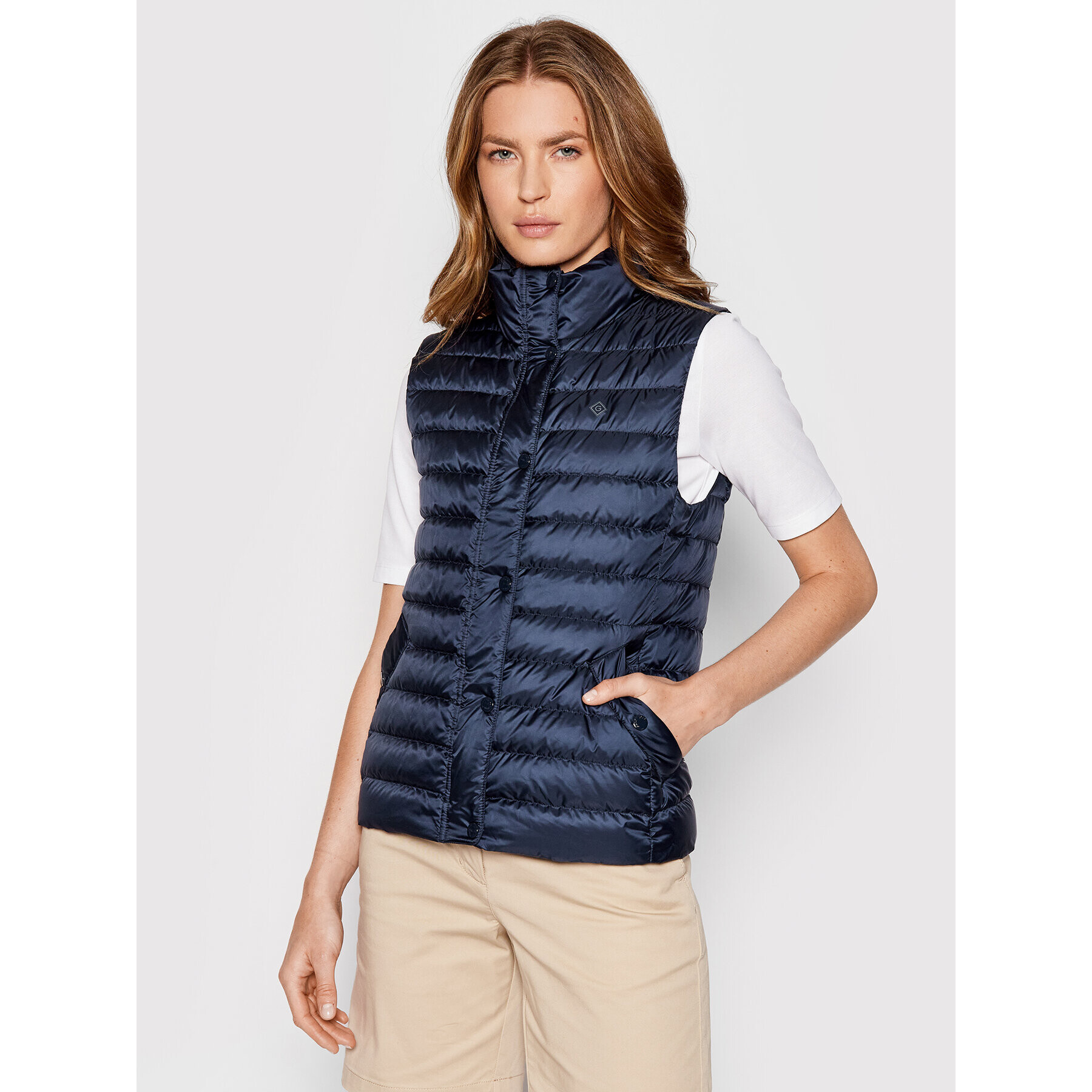 Gant Mellény Light Down Gilet 4700210 Sötétkék Regular Fit - Pepit.hu