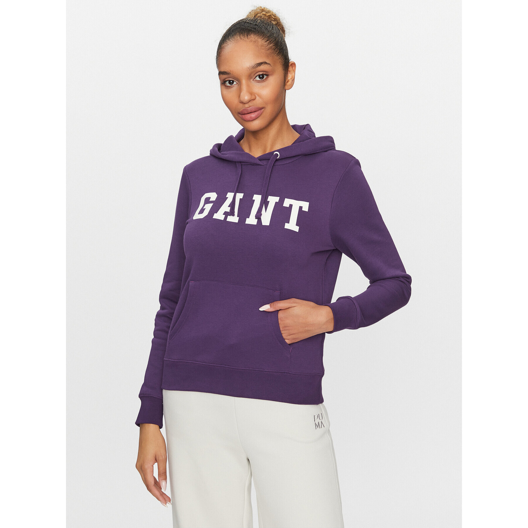 Gant Pulóver Reg Graphic Hoodie 4200742 Lila Regular Fit - Pepit.hu