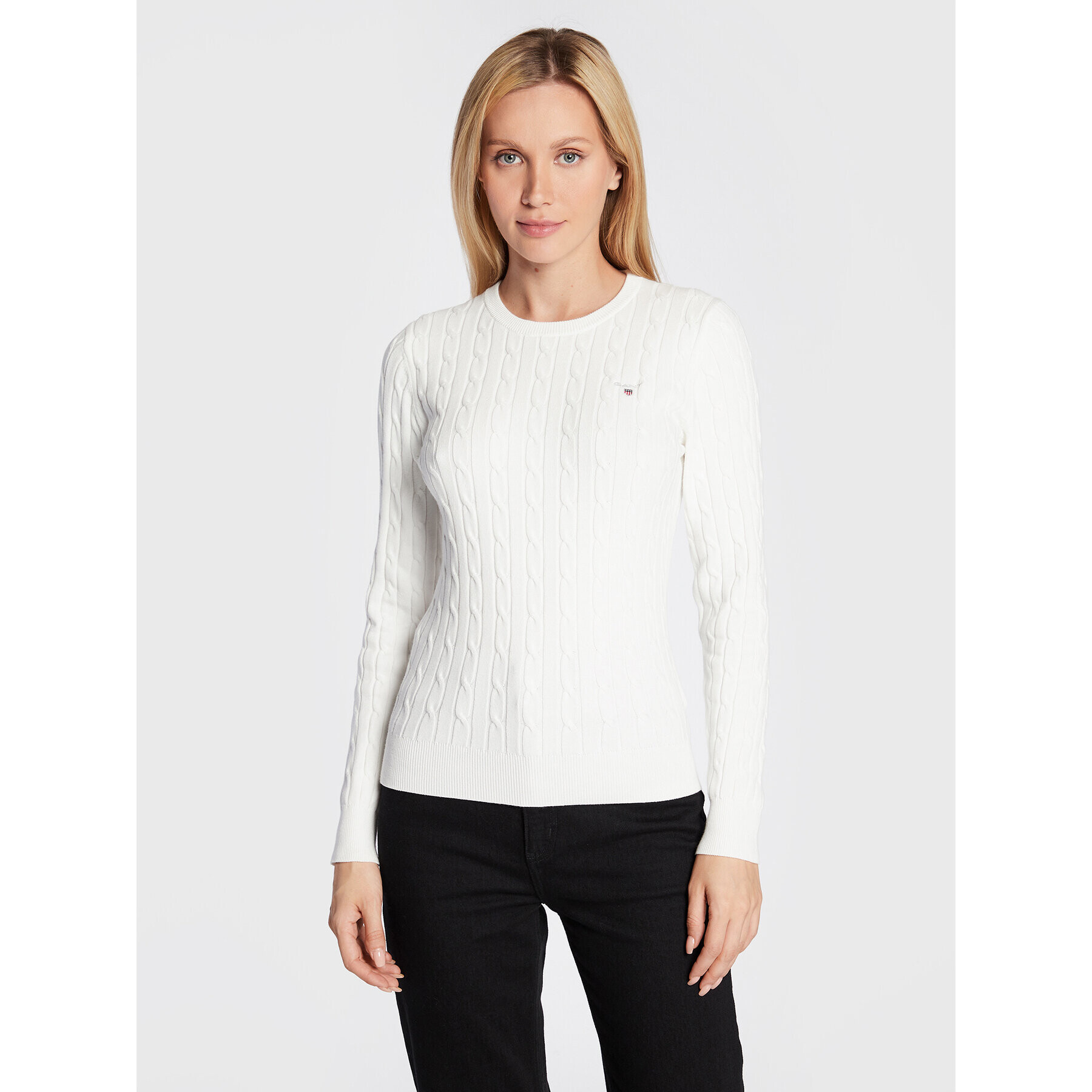 Gant Sweater 480021 Fehér Slim Fit - Pepit.hu