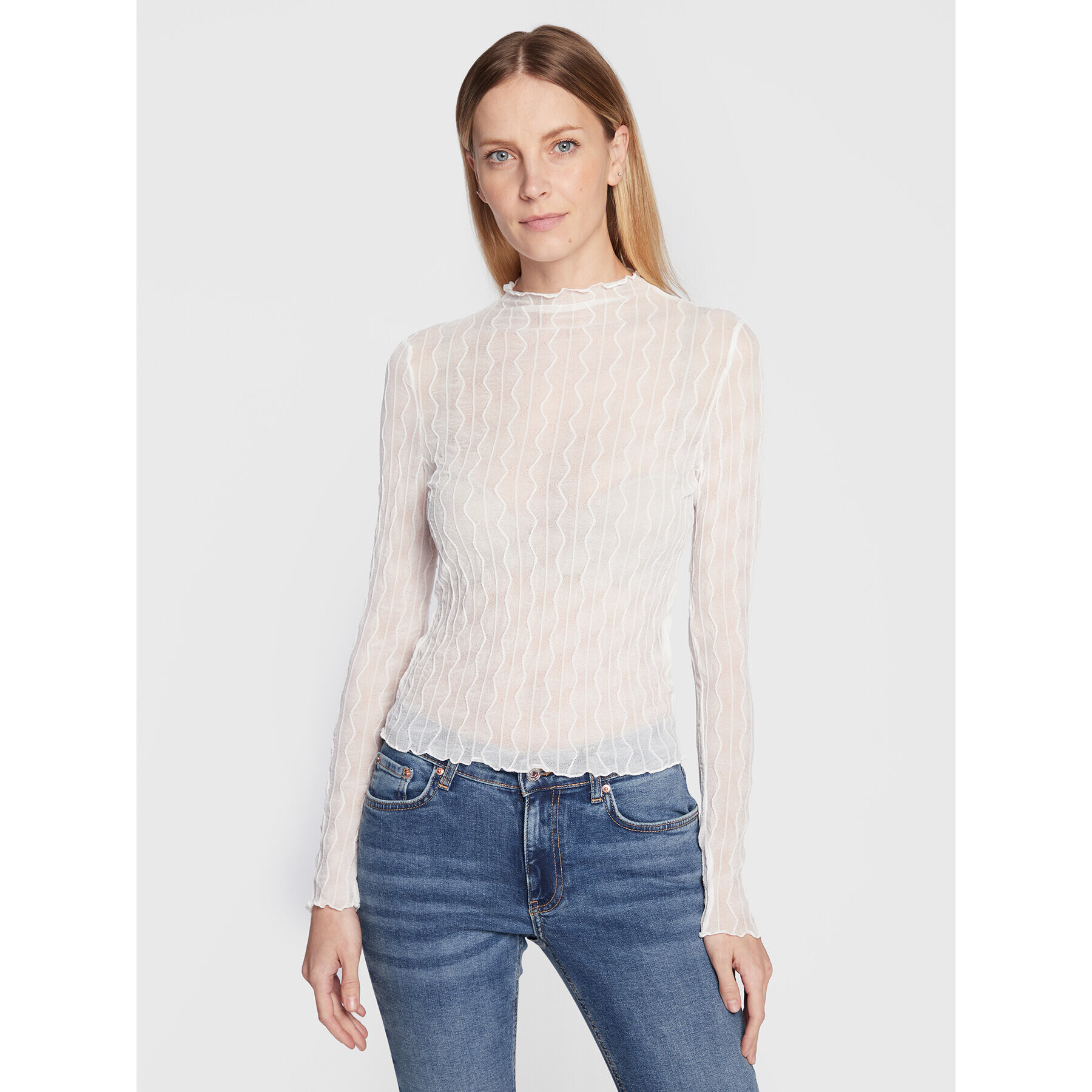 Gina Tricot Blúz Everly 17923 Fehér Regular Fit - Pepit.hu