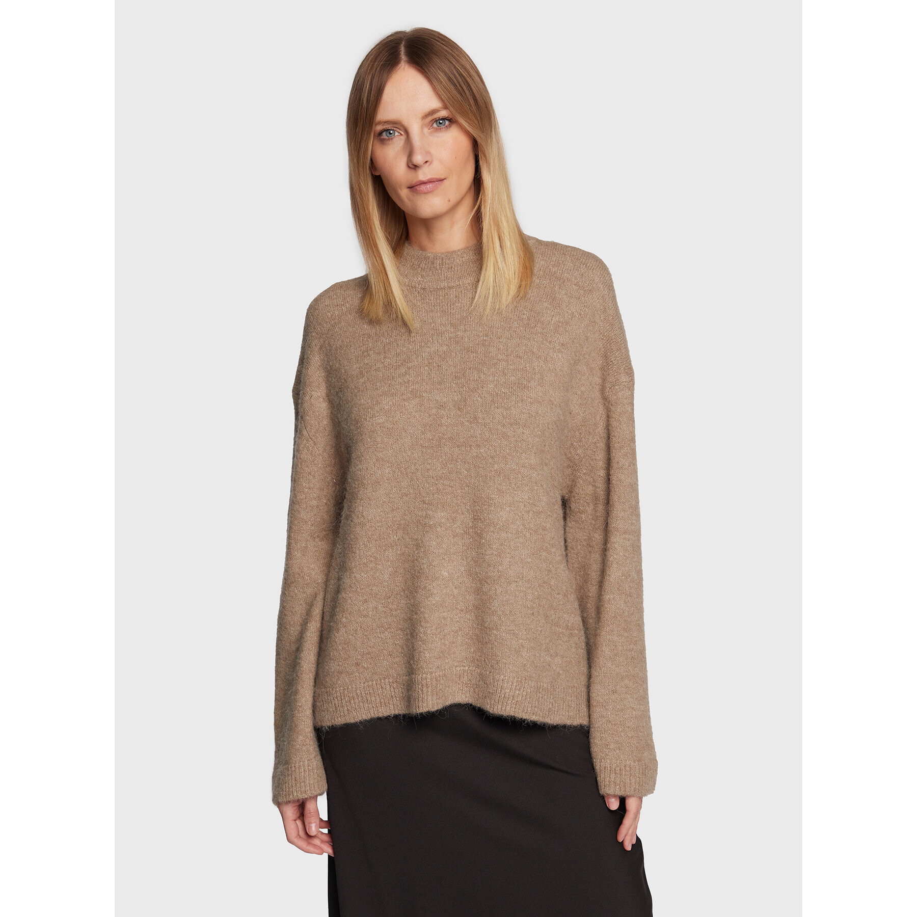 Gina Tricot Sweater Tindra 17834 Bézs Boxy Fit - Pepit.hu