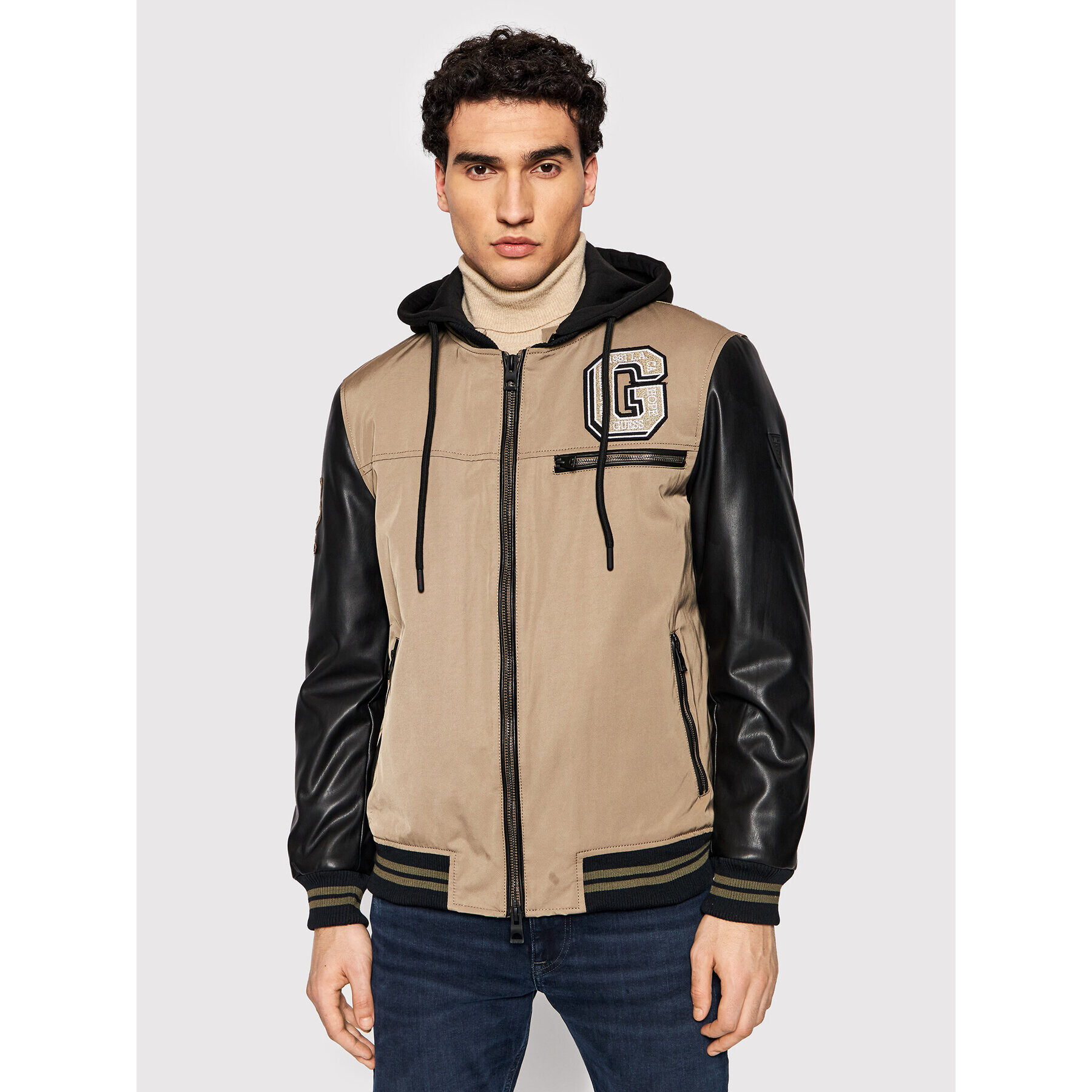 Guess Bomber dzseki M2RL87 WED20 Bézs Regular Fit - Pepit.hu