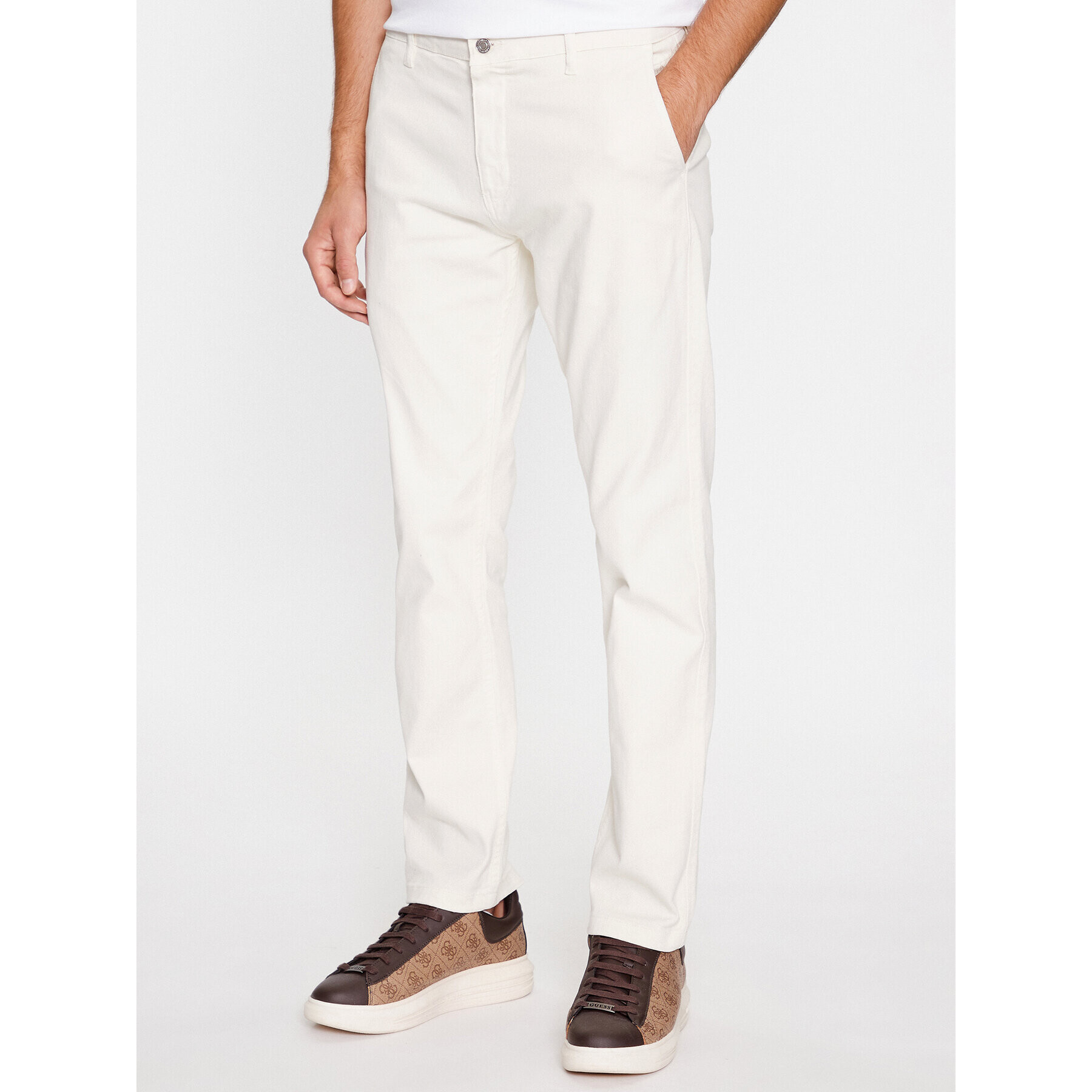 Guess Chinos Angels M3BB16 WFPRA Bézs Slim Fit - Pepit.hu