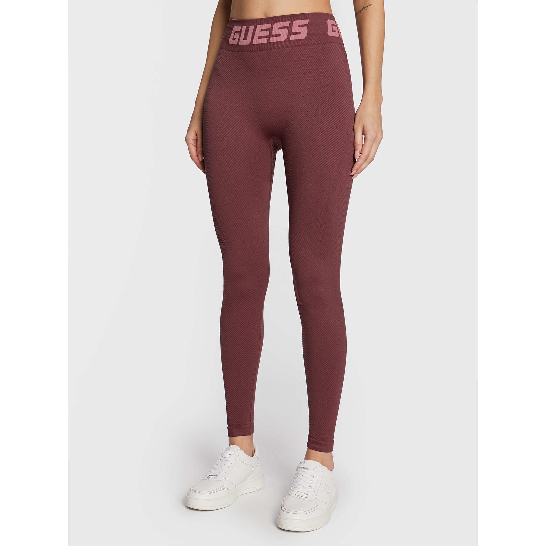 Guess Leggings Trudy V2BB14 Z3290 Bordó Slim Fit - Pepit.hu