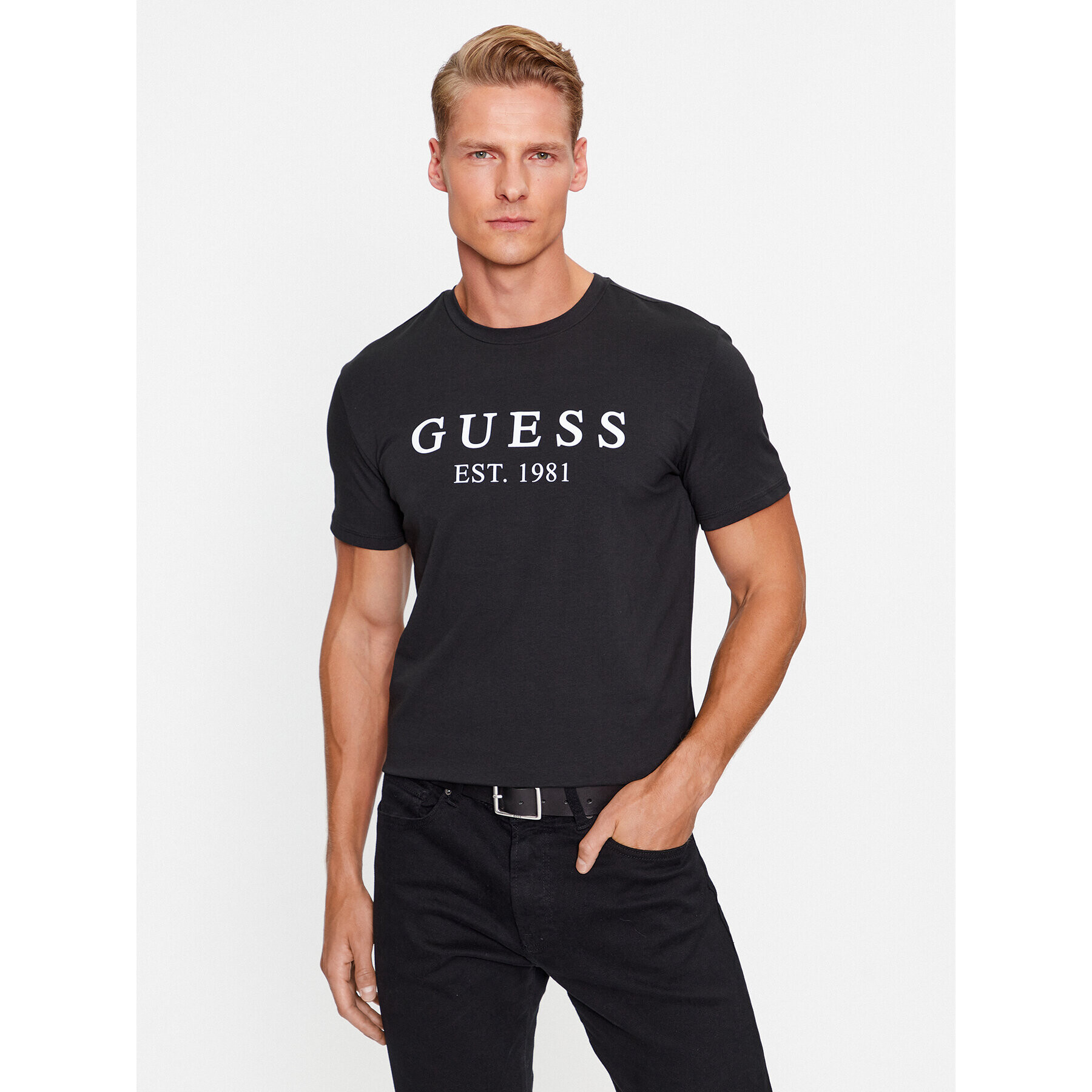 Guess Póló U3BI22 K6YW0 Fekete Regular Fit - Pepit.hu