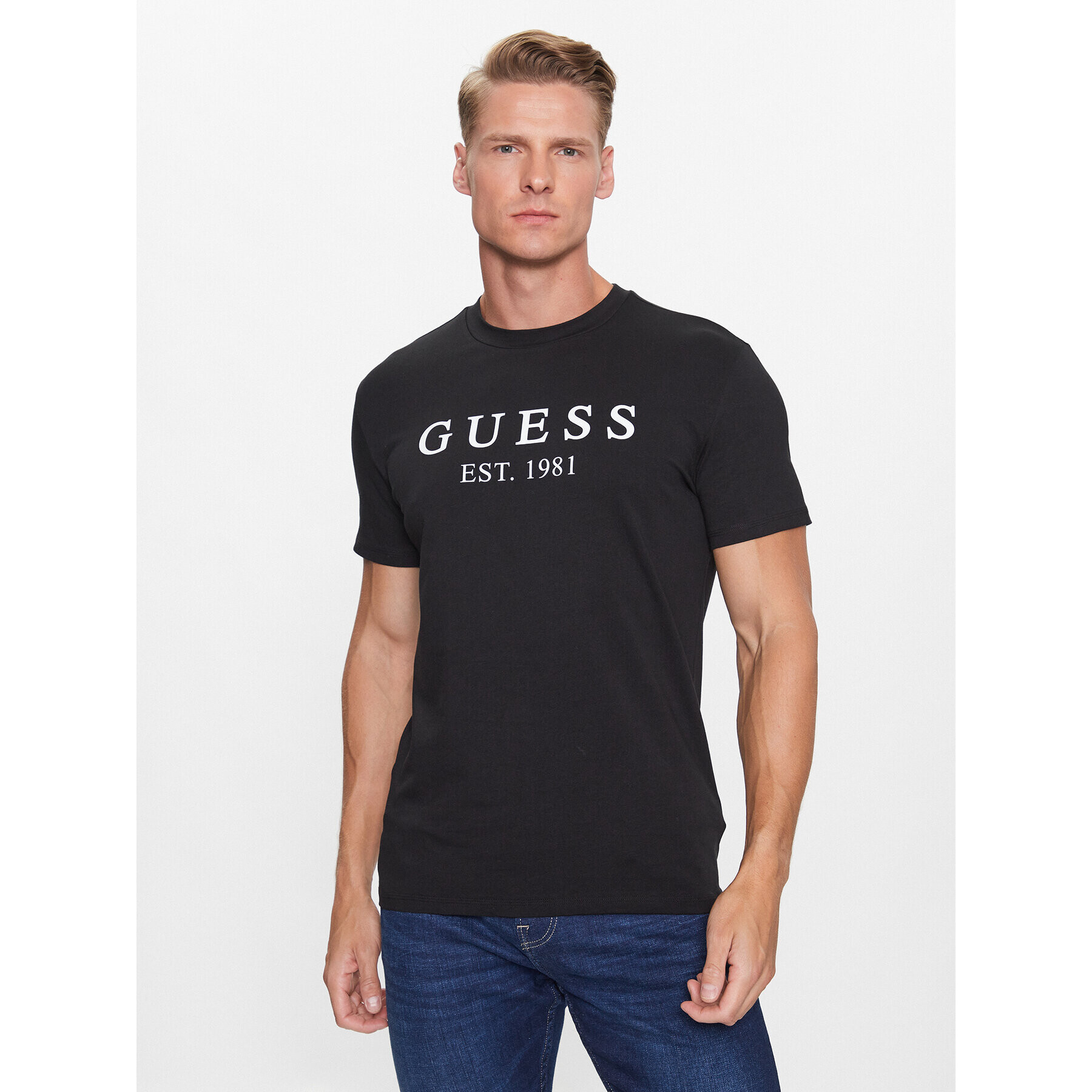 Guess Póló U3YI00 K6YW0 Fekete Regular Fit - Pepit.hu