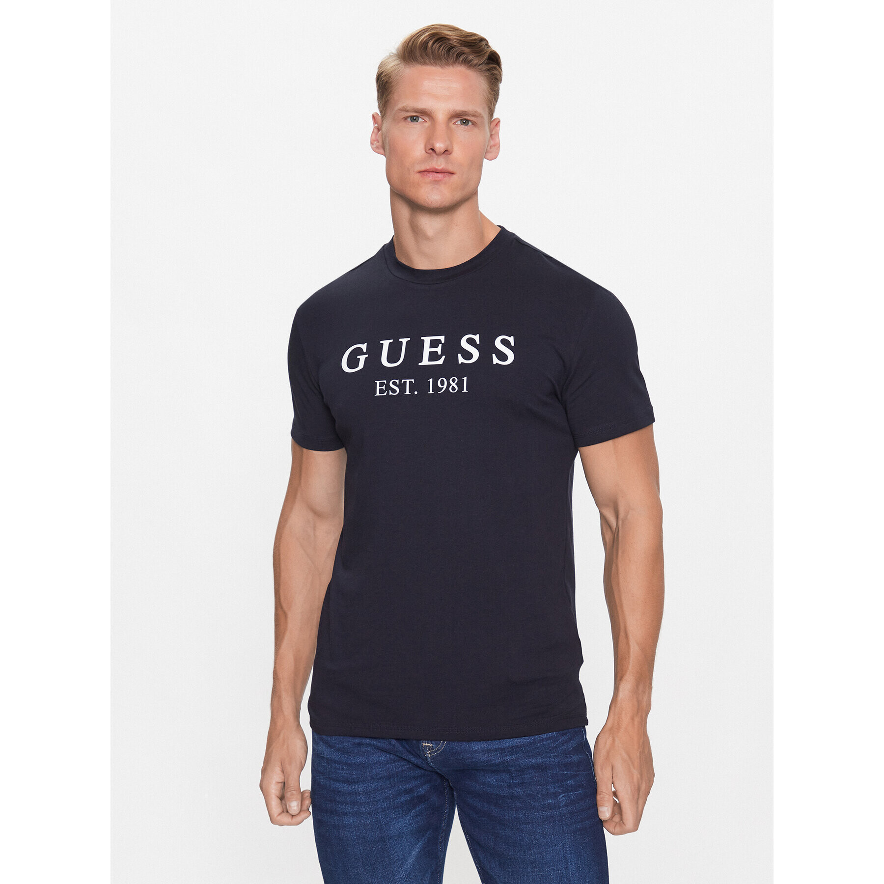 Guess Póló U3YI00 K6YW0 Sötétkék Regular Fit - Pepit.hu