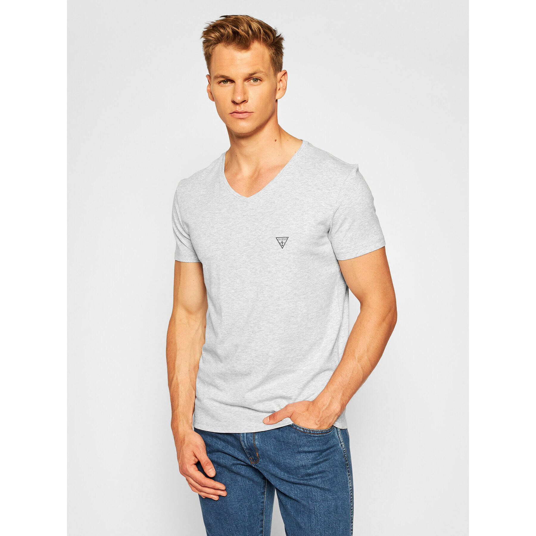 Guess Póló U97M01 JR003 Szürke Slim Fit - Pepit.hu