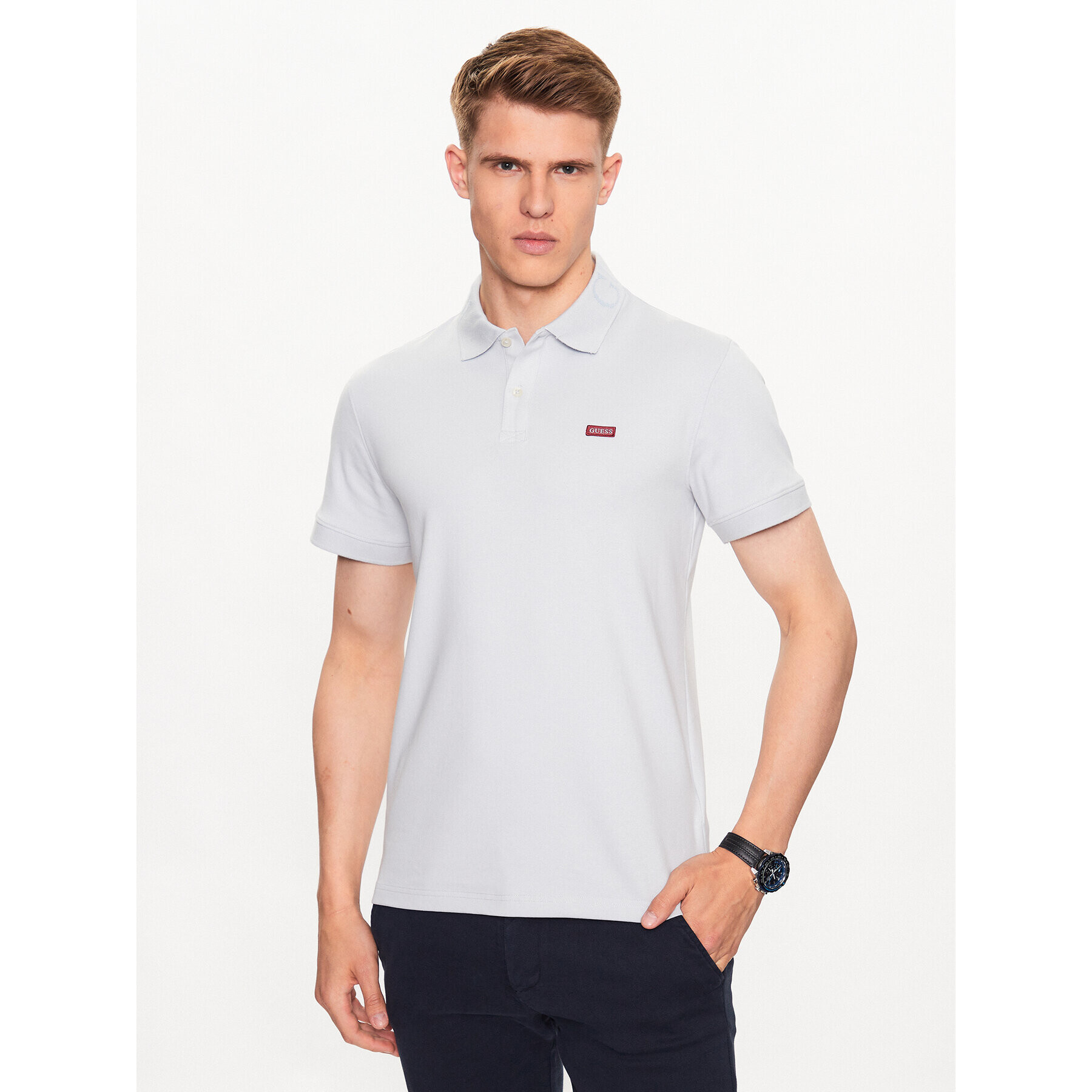 Guess Pólóing Nolan M3YP66 KBL51 Szürke Slim Fit - Pepit.hu