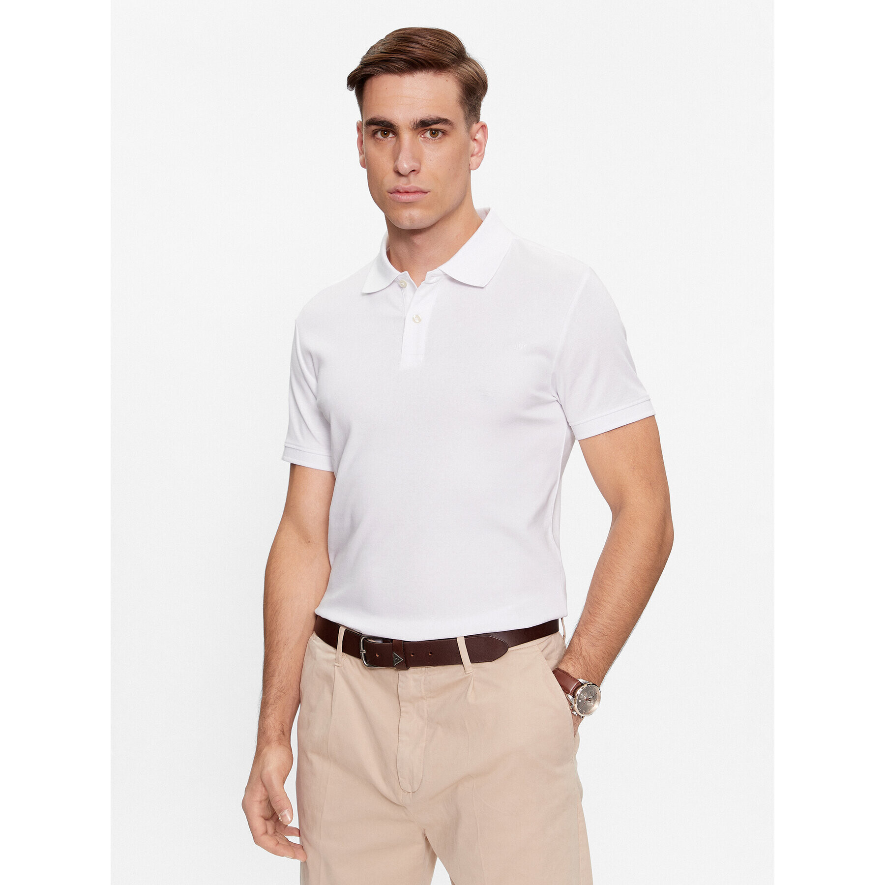 Guess Pólóing Nolan M4RP66 KBL51 Fehér Slim Fit - Pepit.hu