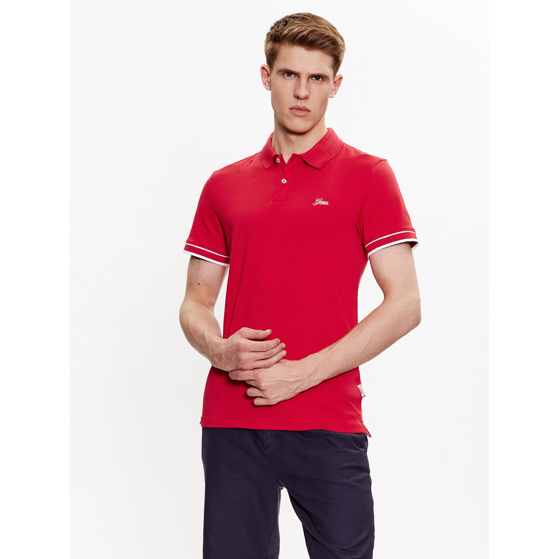 Guess Pólóing Oliver M3GP66 KBL51 Bordó Slim Fit - Pepit.hu