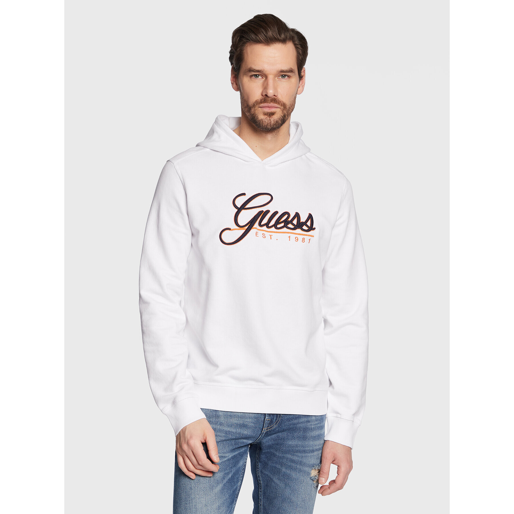 Guess Pulóver Beau M3GQ36 KBK32 Fehér Slim Fit - Pepit.hu